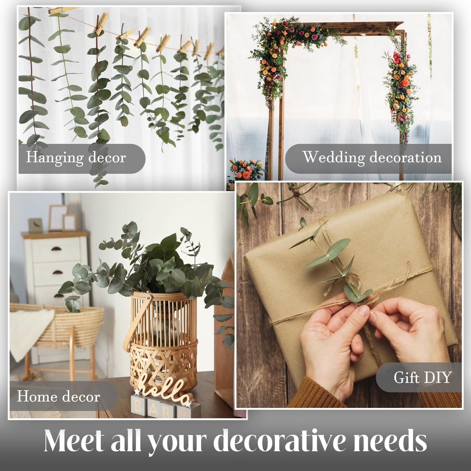 Dried Eucalyptus Stems 30Pcs 17 Inch Real Preserved Branches Home Decor Vase