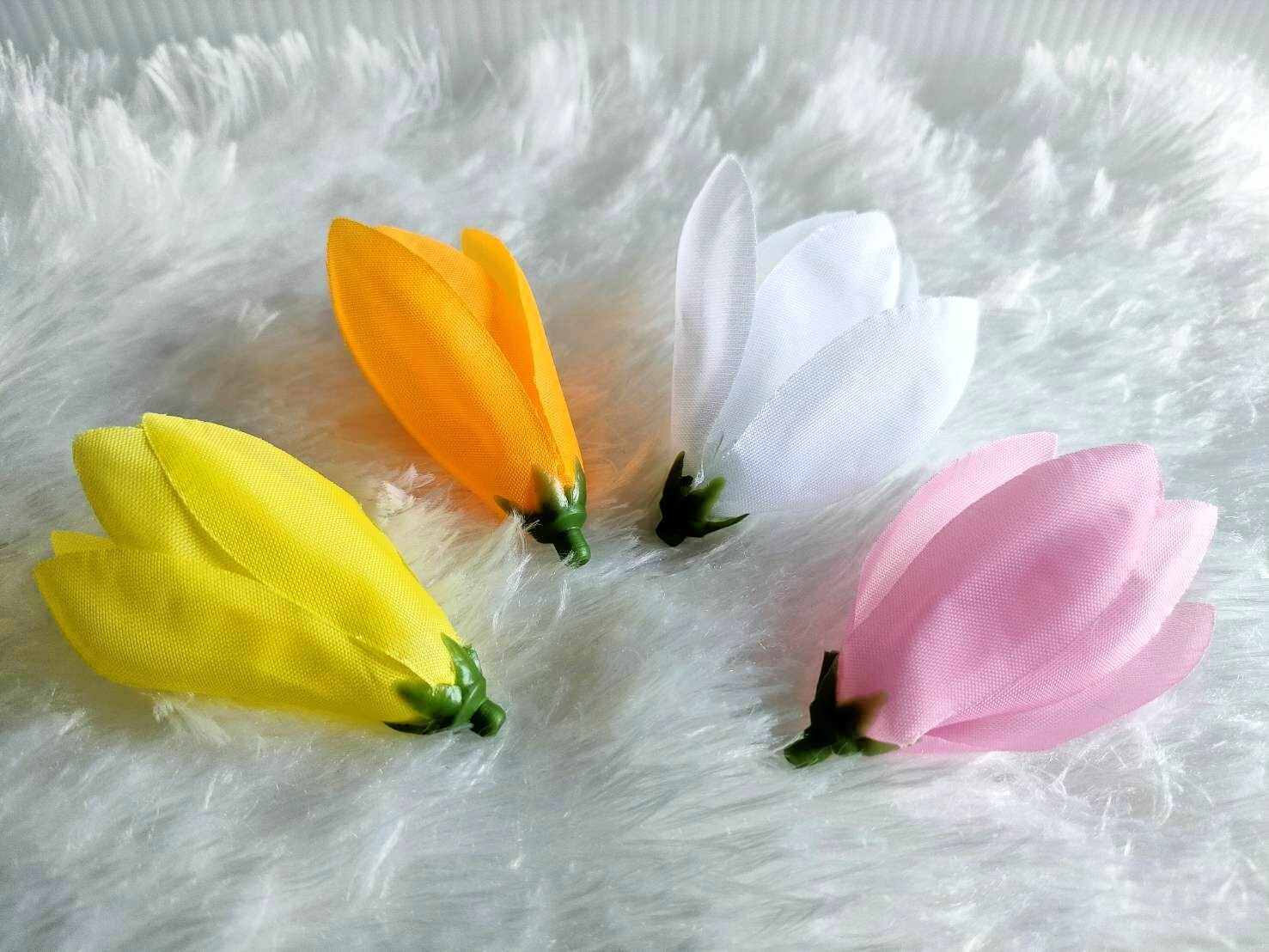 100pcs Champaka Head Fabric Plastic Artificial Craft Supply Bulks DIY Handicraft