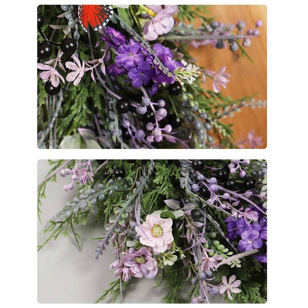 Natural Touch Purple Silk Flower Wall Hanging for Living Room or Bedroom Use