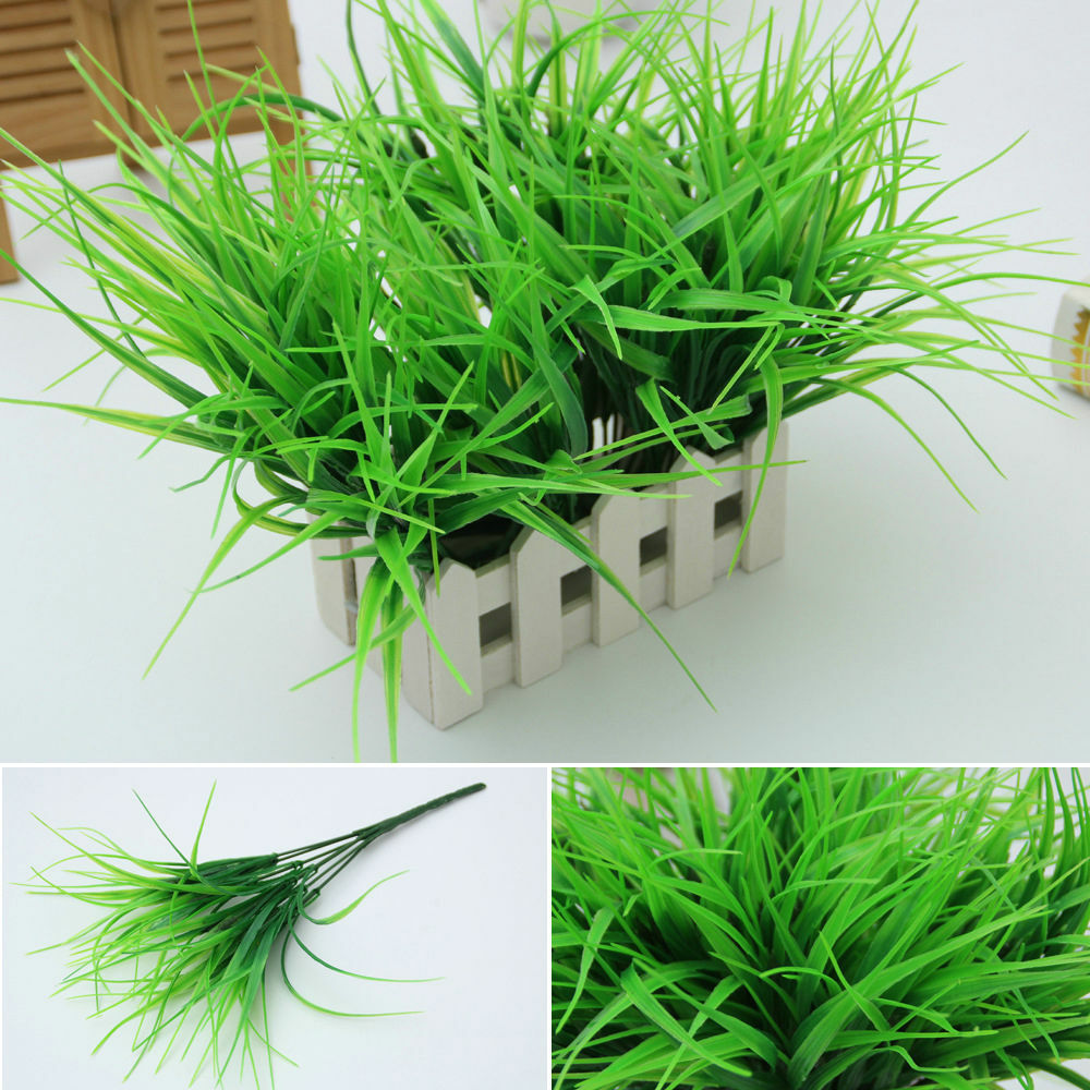 Artificia Plastic Green Grass Plant Flowers Office Home Garden Decoration Decor