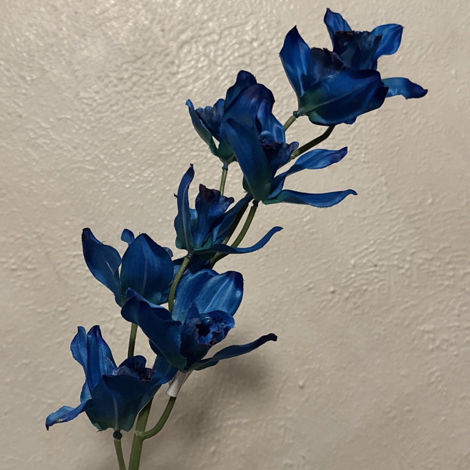 Large Artificial Single Stem Blue Cymbidium. Vase Not Included.