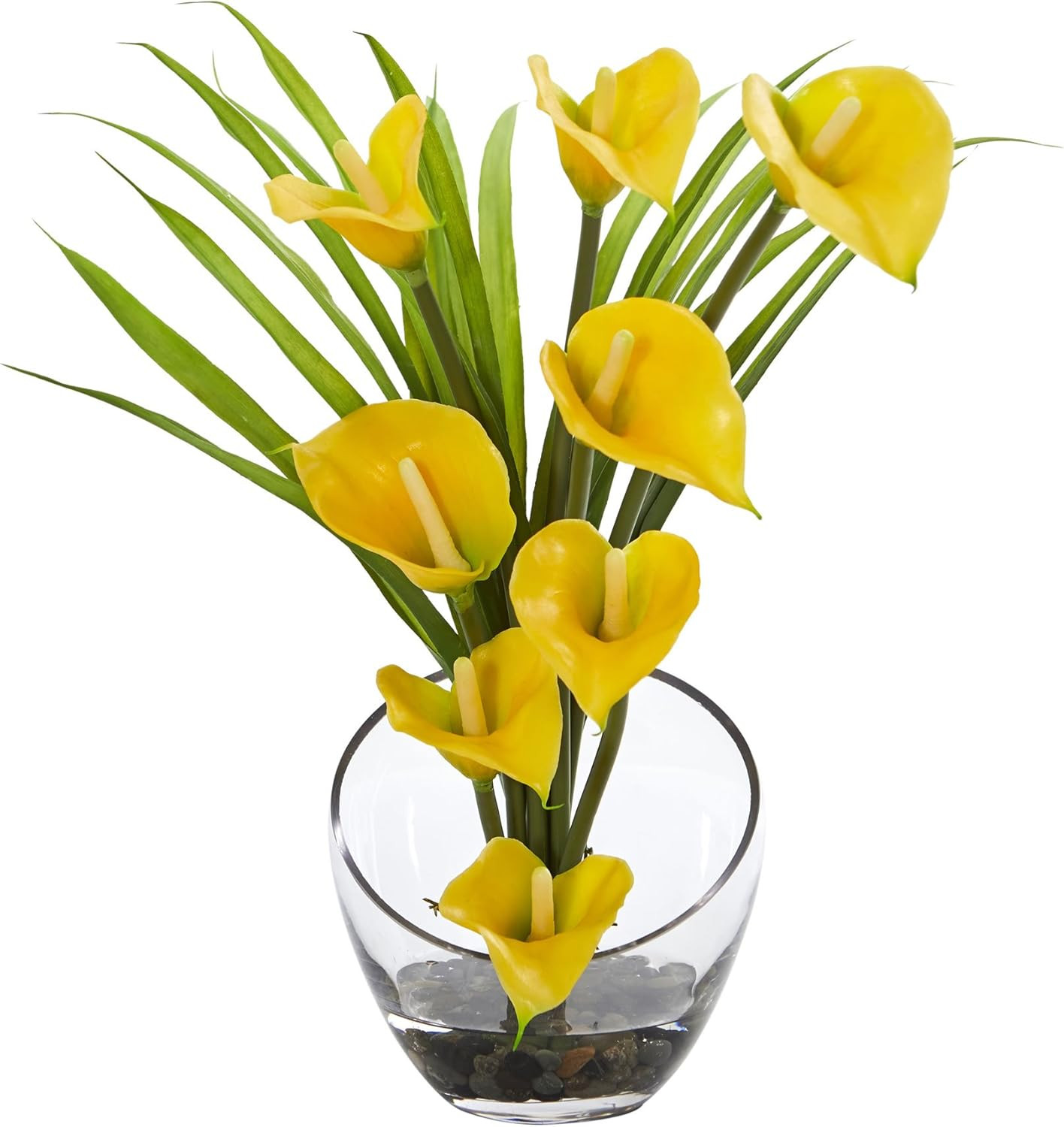 15.5In. Calla Lily and Grass Artificial Arrangement in Vase