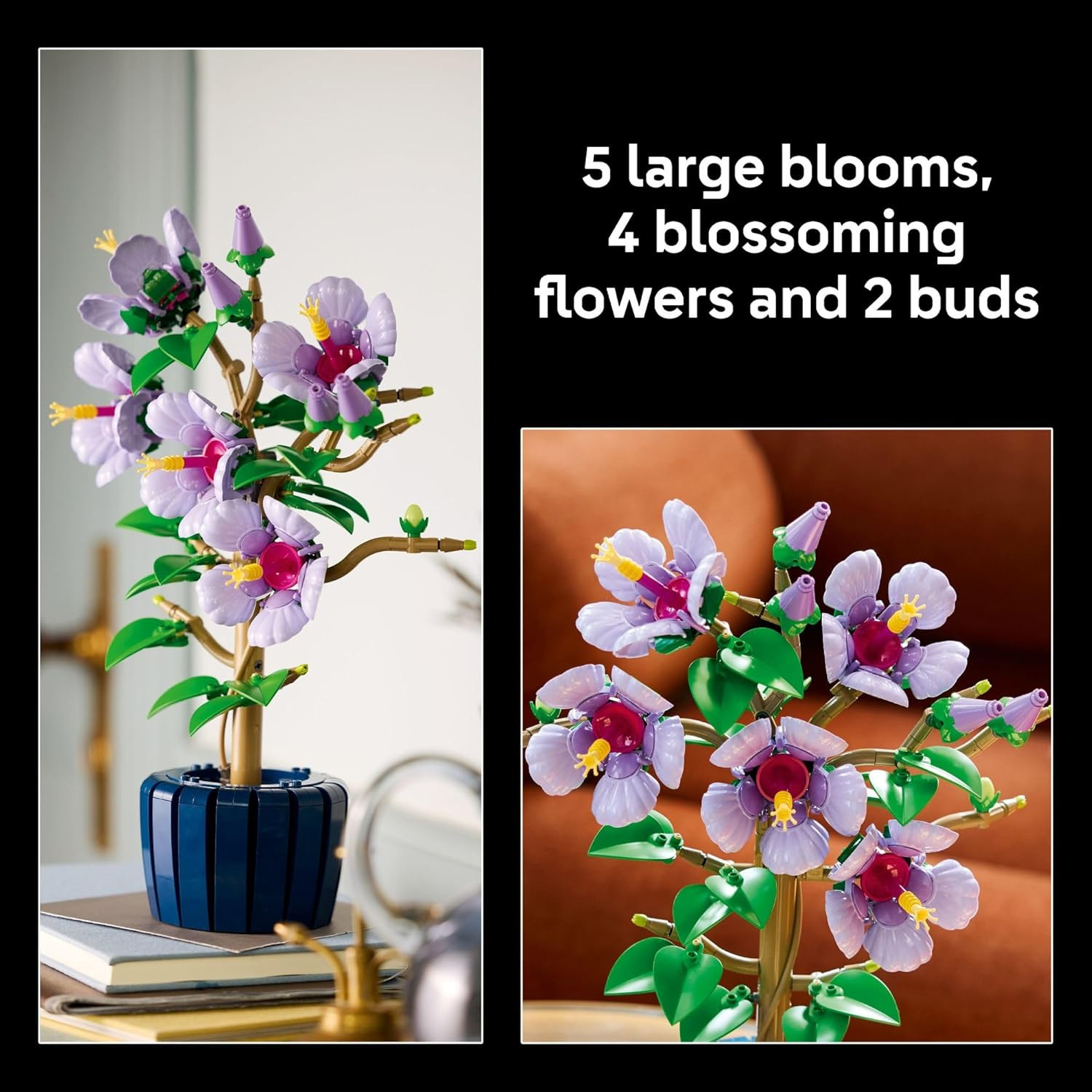 Hibiscus Flower Building Set – Artificial Plant & Flower Blocks – 18+ Years – 10