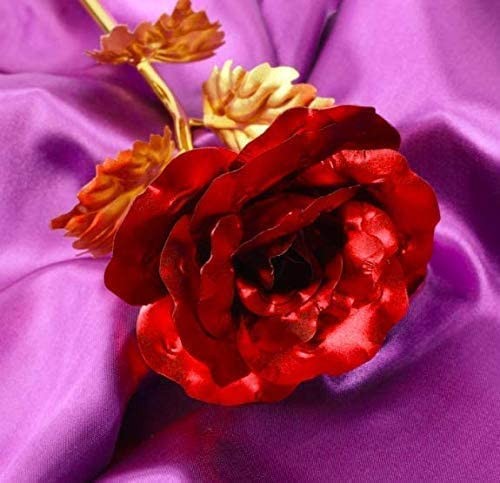 Red Artificial Golden Rose Flower With Luxury Gift Box Anniversary 11 Inch 1PC
