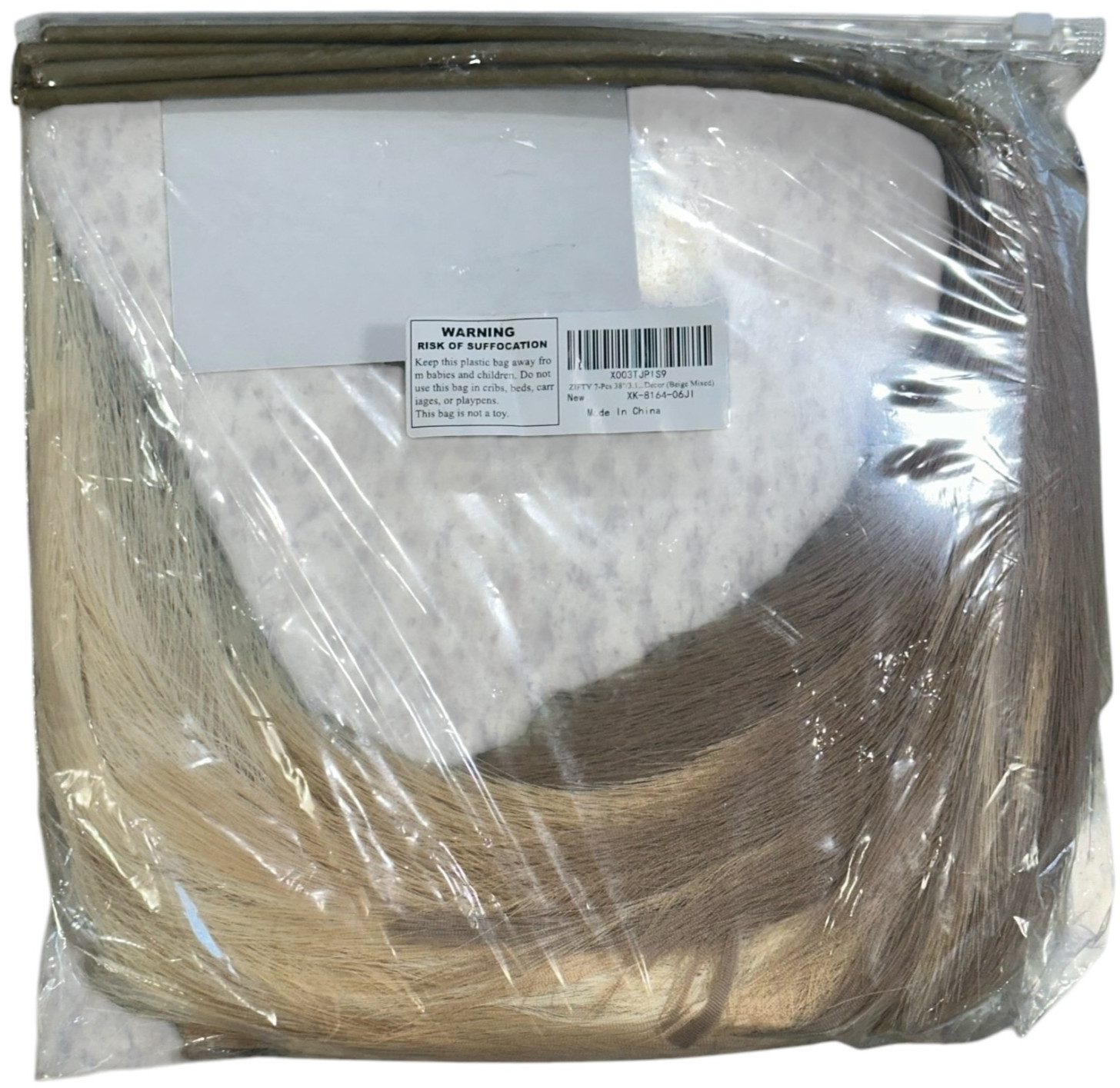 Zifty 7 PCS Faux Pampas Grass Decor 38″/3.1FT Tall Fake Beige Mixed