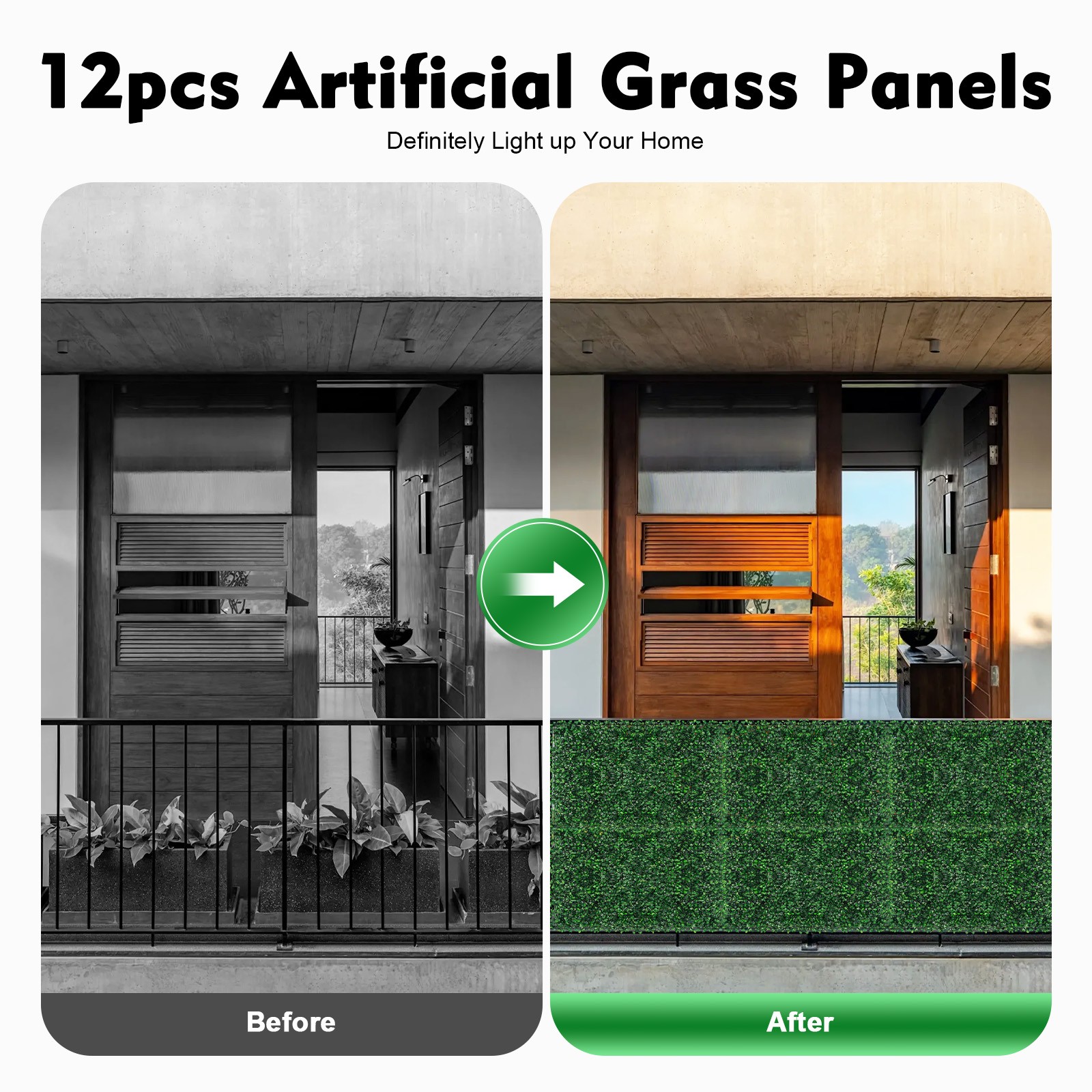 12 Pack Artificial Turf Lawn Grass Mat Indoor Outdoor Wall Background Pad Decor