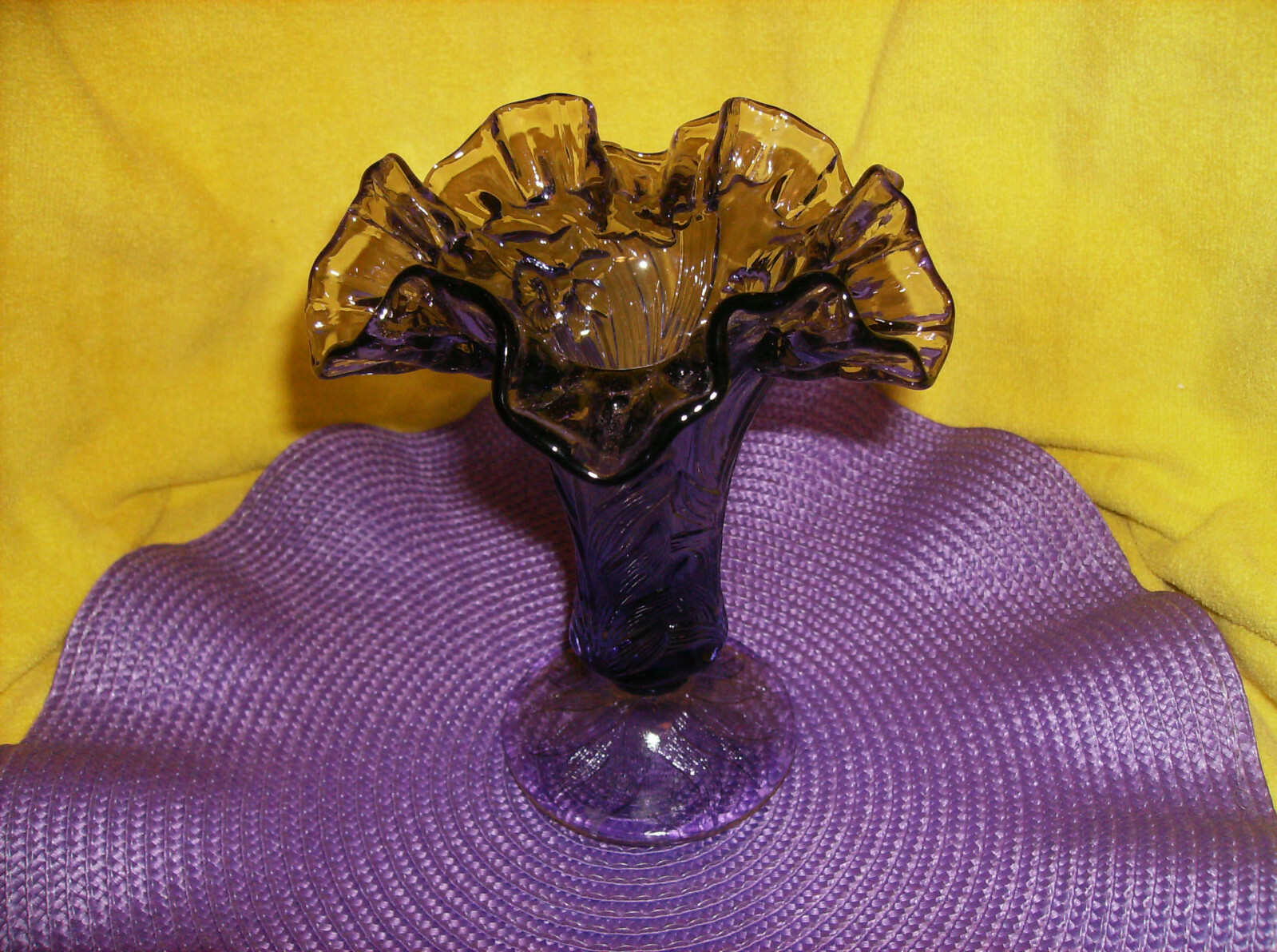 6 PC HOMCO #47011 60011 1909 PURPLE GARDEN CUTTINGS BOUQUET19″H BOW WHISPY BUSH