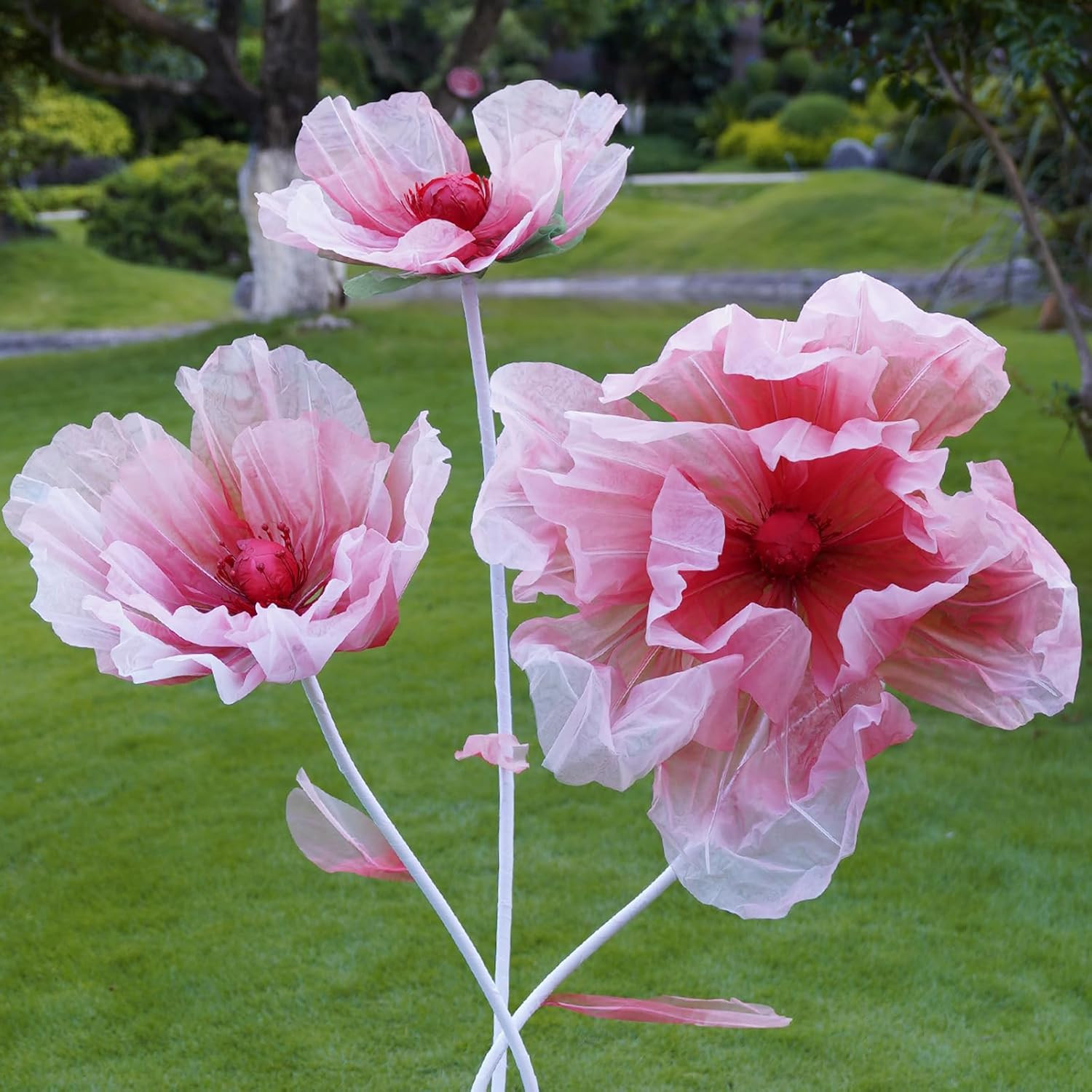 Giant Artificial Flower Decor with Stand,Oversized Freestanding Gradient Stateme