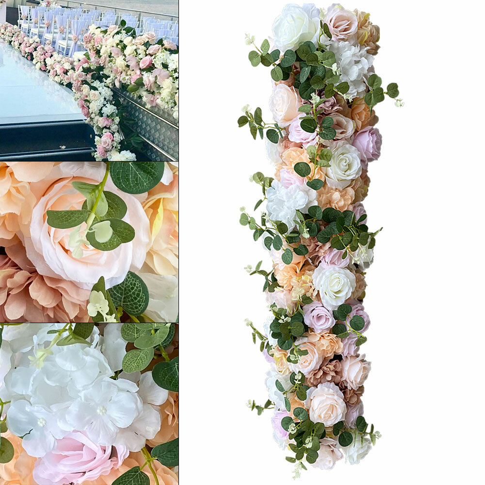 Artificial Silk Rose Flower Wedding Flower Row Arch Background Wall Flower Row