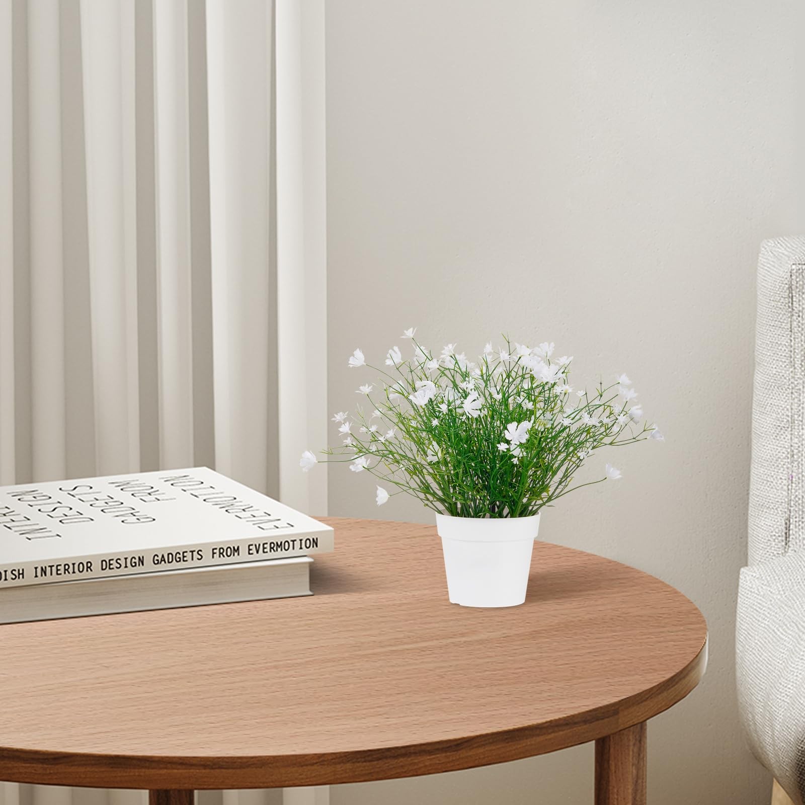 Artificial Babys Breath Potted Fake Faux Plants Flowers Indoor Decor White