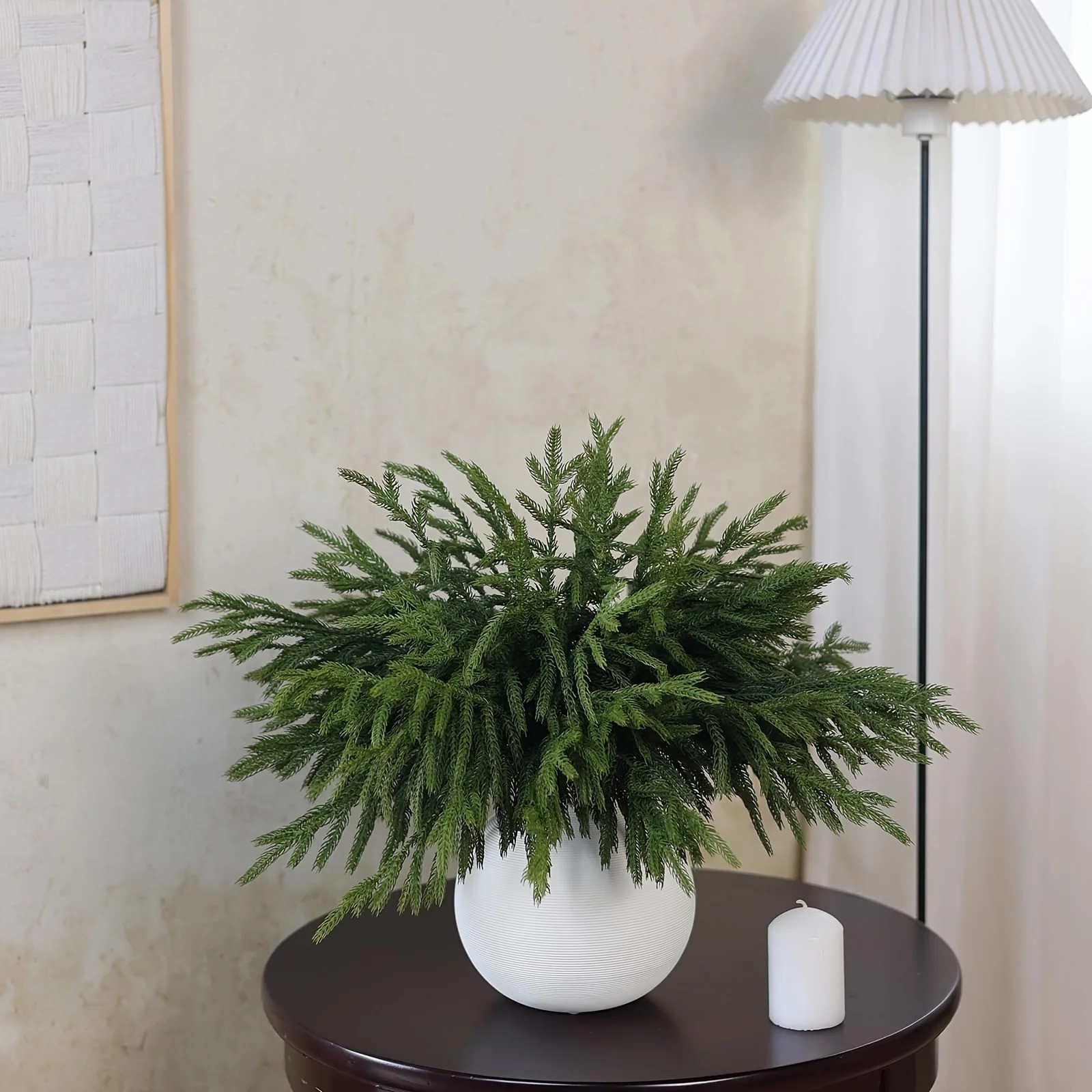 12PCS Artificial Cedar Sprigs Greenery Picks Tabletop Home Decor without pot
