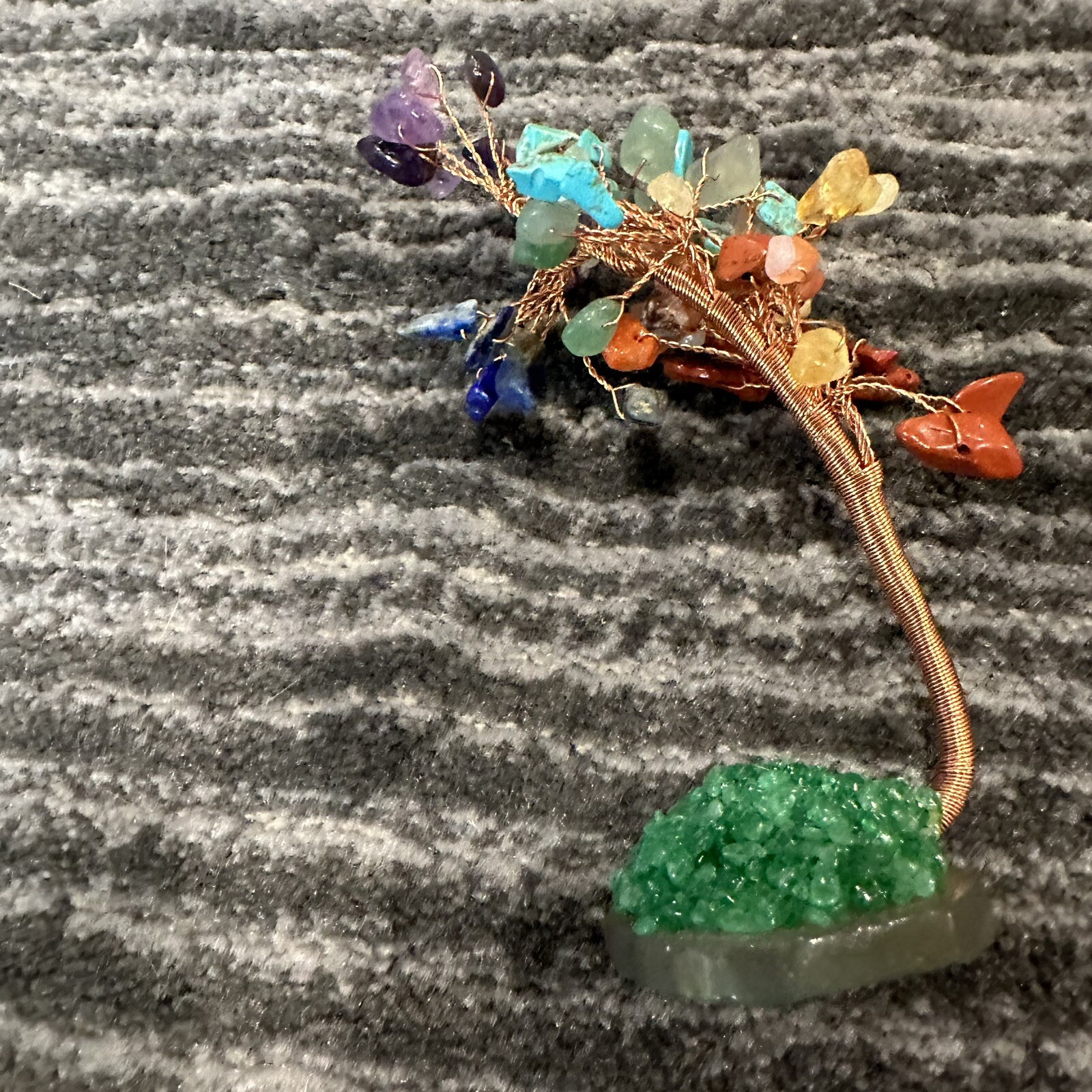 Crystal Tree 7 Chakra Healing Natural Gemstone Stone Base Copper Wire Handmade