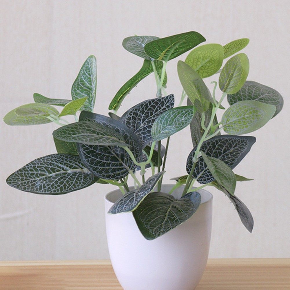Artificial Plants Fake Plants Plastic Small Green Tree Flower Potted Ornament