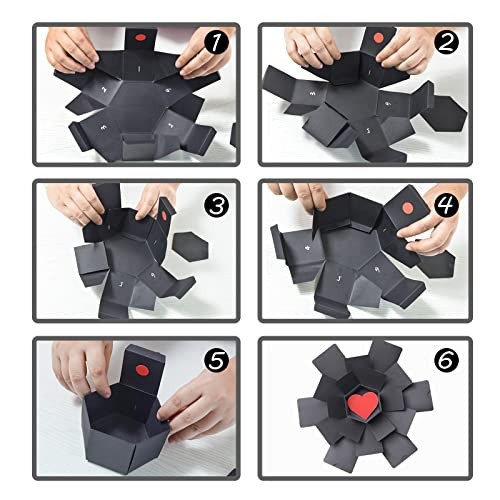Explosion Box, DIY Explosion Box with 6 Faces, Main Part Assembled black