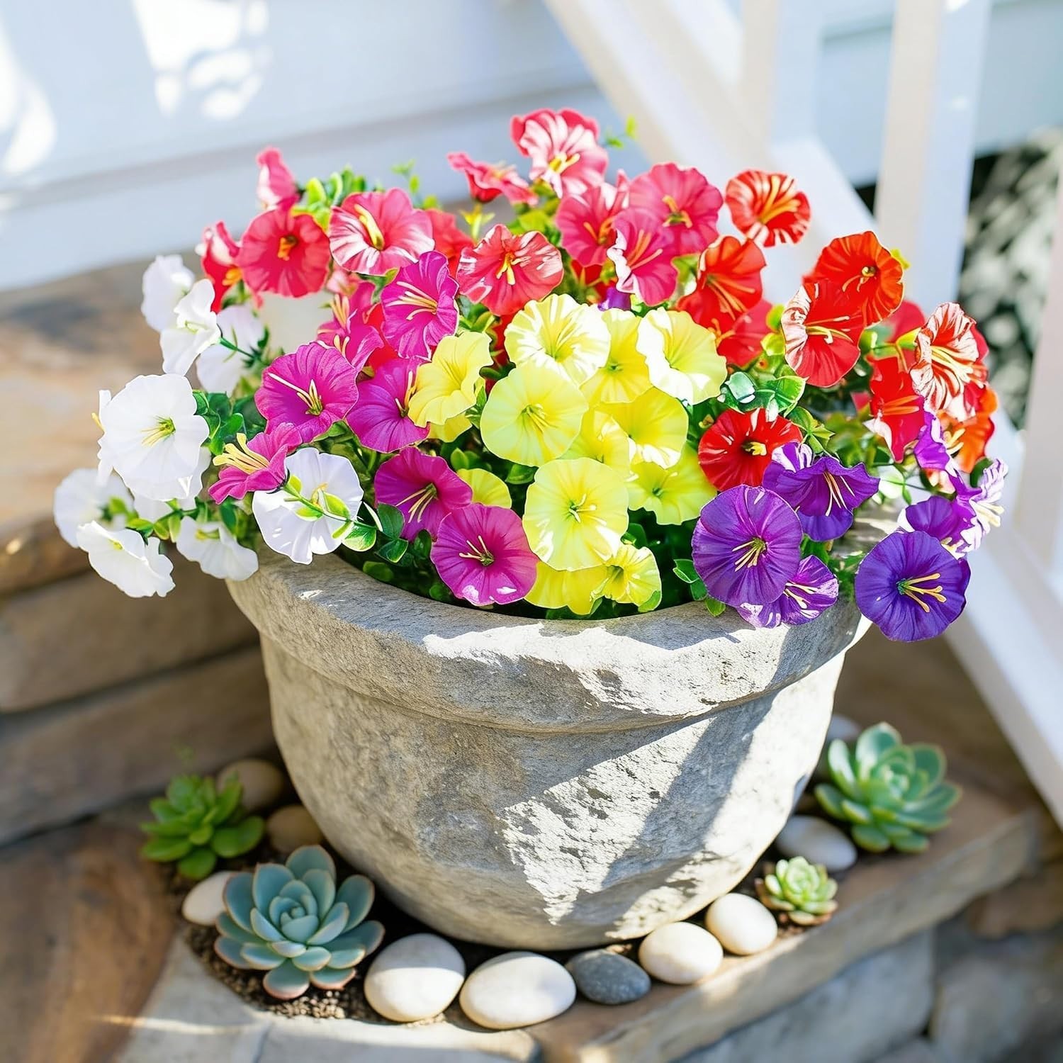 Vibrant UV-Resistant Faux Plants – 12 Bundles for Effortless Outdoor Style