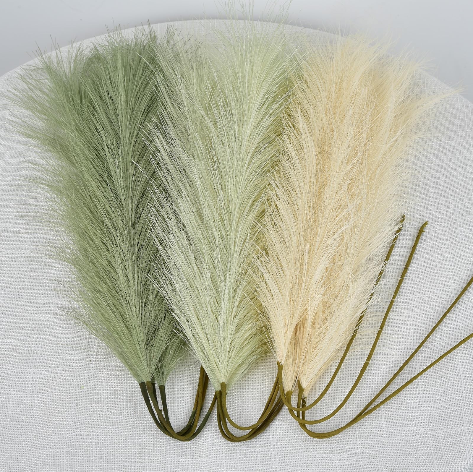 LSKYTOP Green Pampas Grass Decor,23Inch 12pcs Faux Pampas Grass Bouquets Arti…