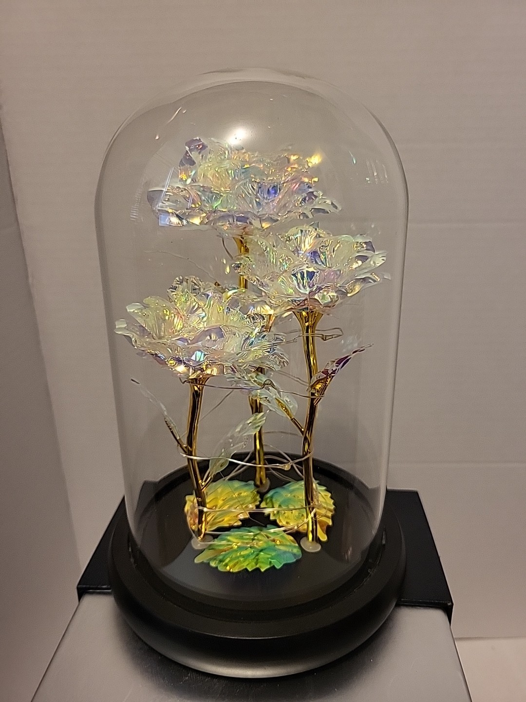 Love Forever Trio Artifical Flowers Lights Up New In Box Iridescent Color