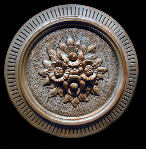 Floral Round Decorative Wall Relief Sculpture Plaque