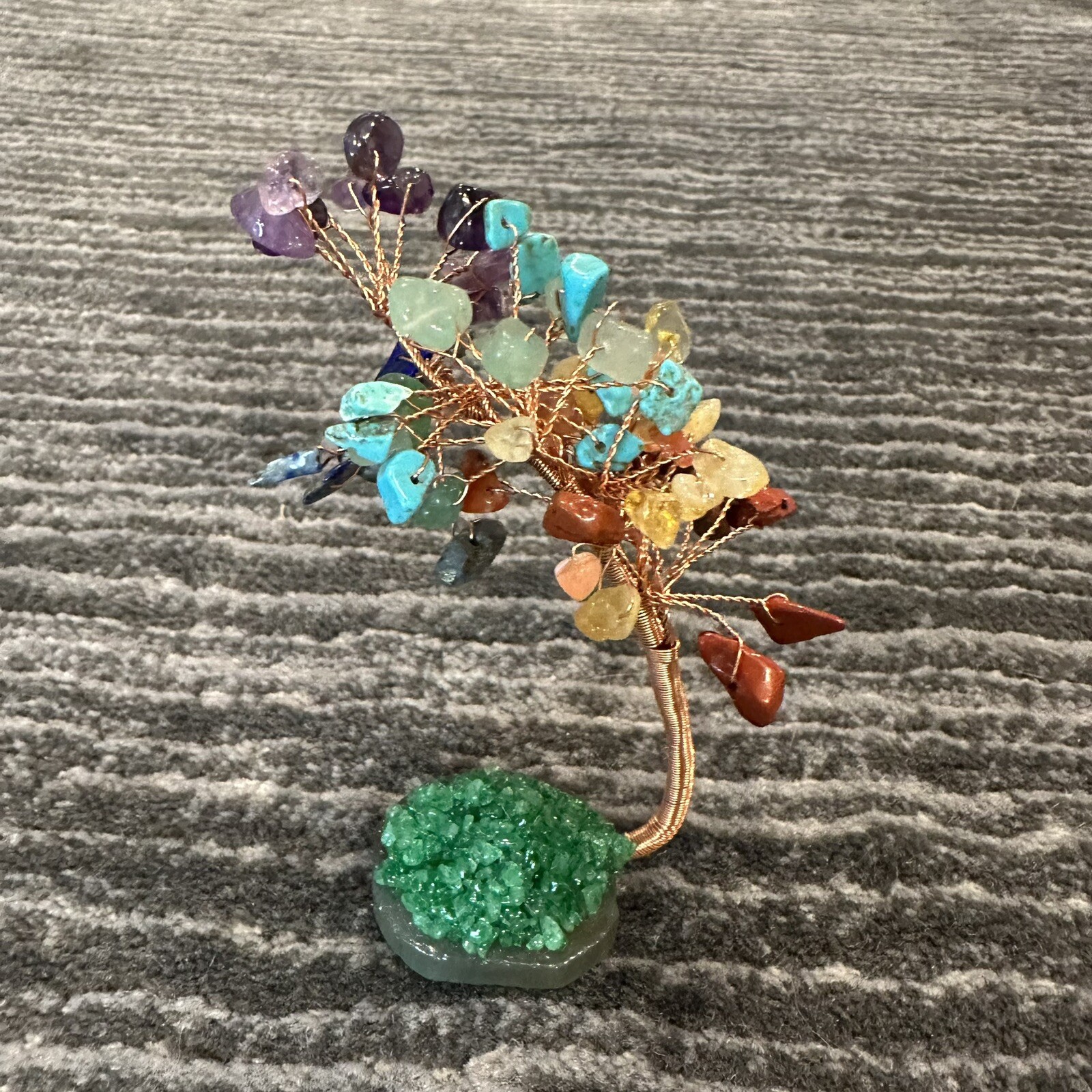 Crystal Tree 7 Chakra Healing Natural Gemstone Stone Base Copper Wire Handmade