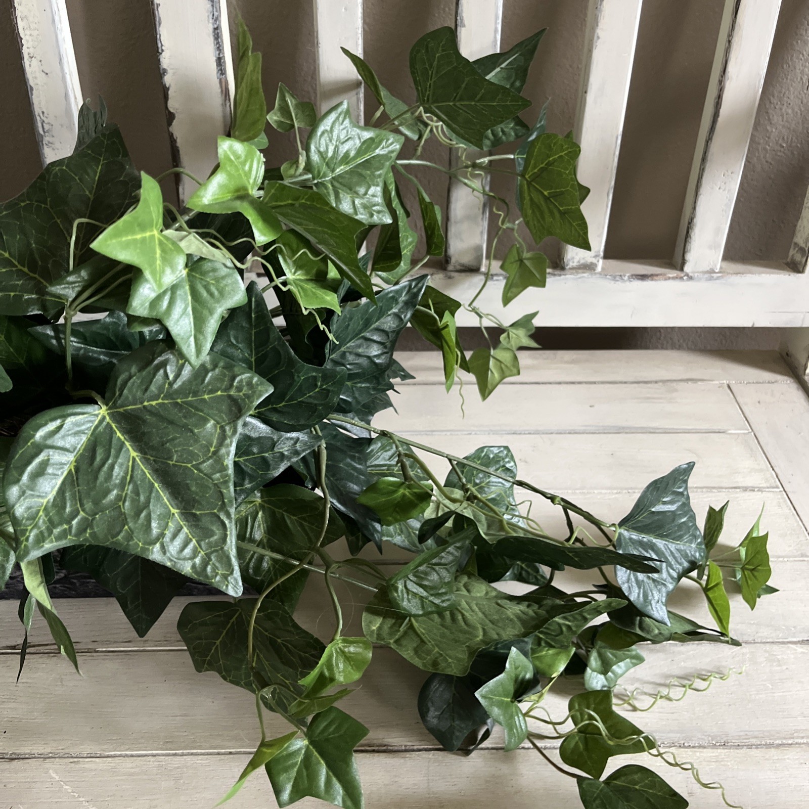 Faux Ivy In Metal Container 10.5”W x4.25”Dx4”H Container W/ Plant 12”H x30”W
