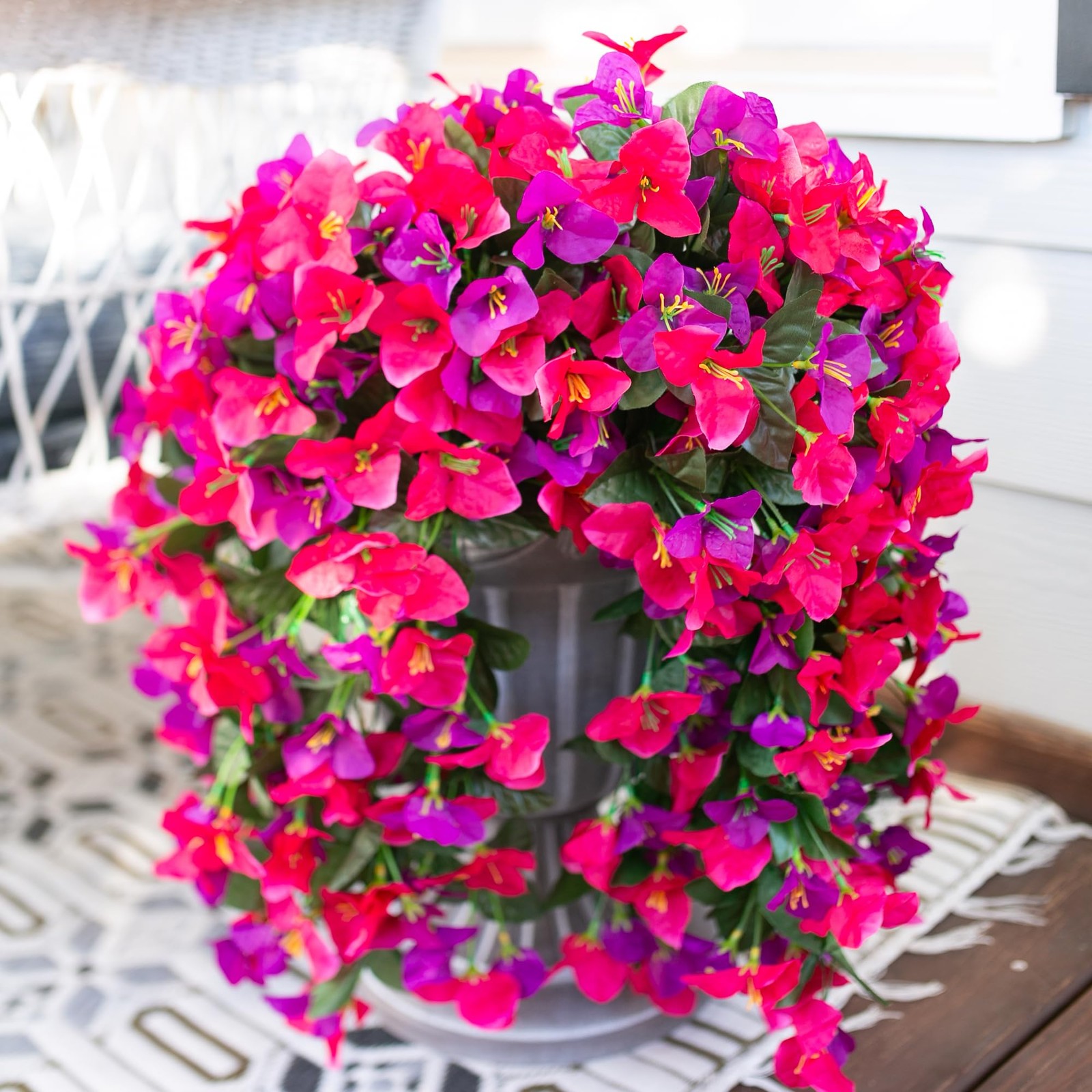 Bougainvillea Artificial Hanging Flowers Plants for Outdoors Decoration, 2pcs…