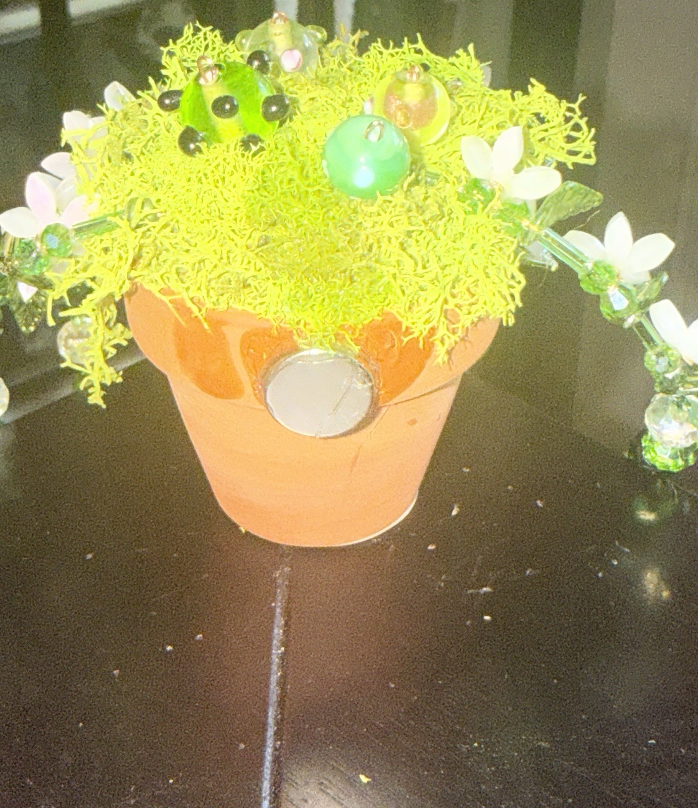 Handmade Miniature Dainty Beaded Indoor Plant W/Magnet – Never Needs Watering!