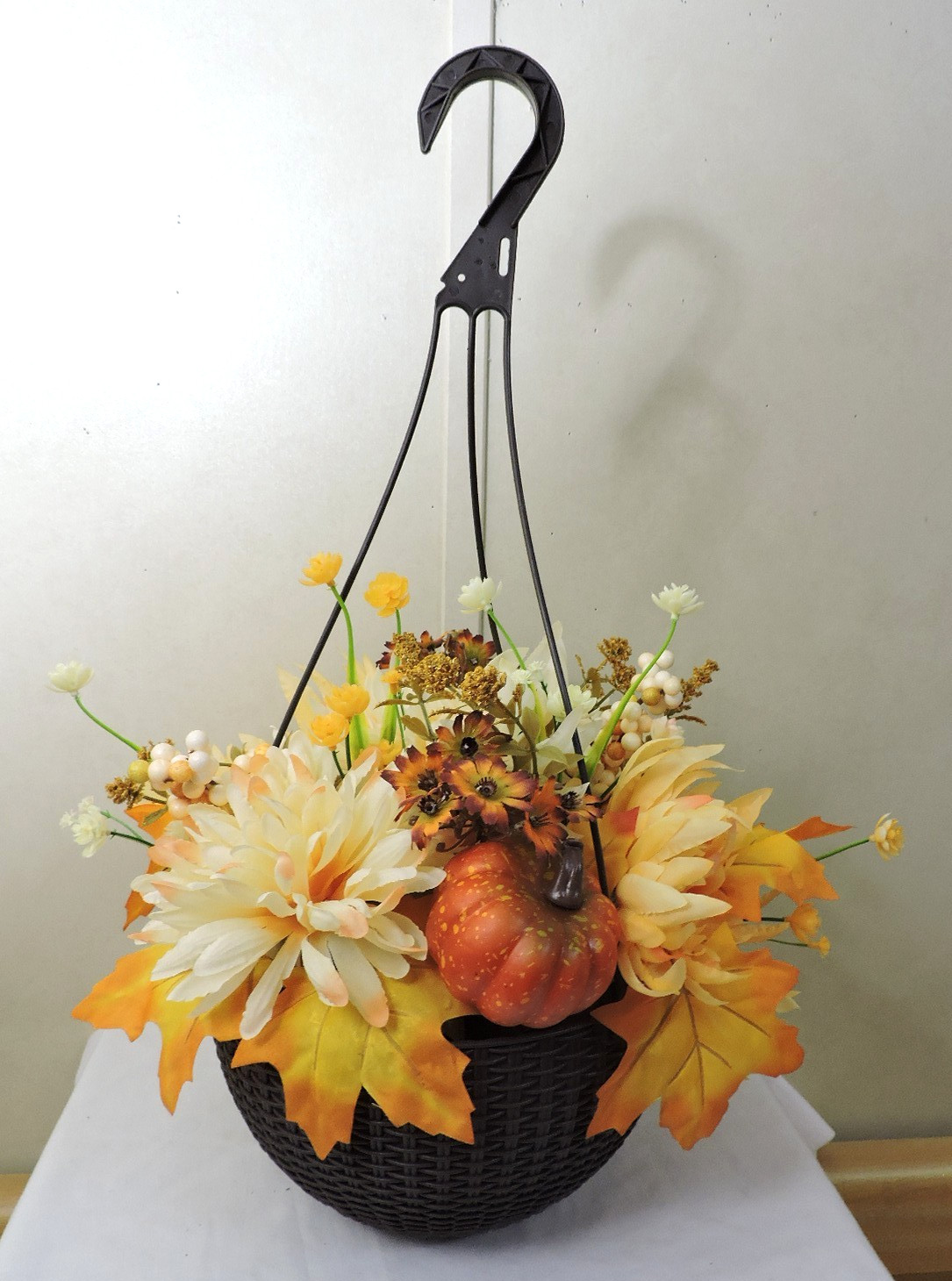 Artificial Hanging Flowers Basket Faux Fall Decor NWT Beautiful