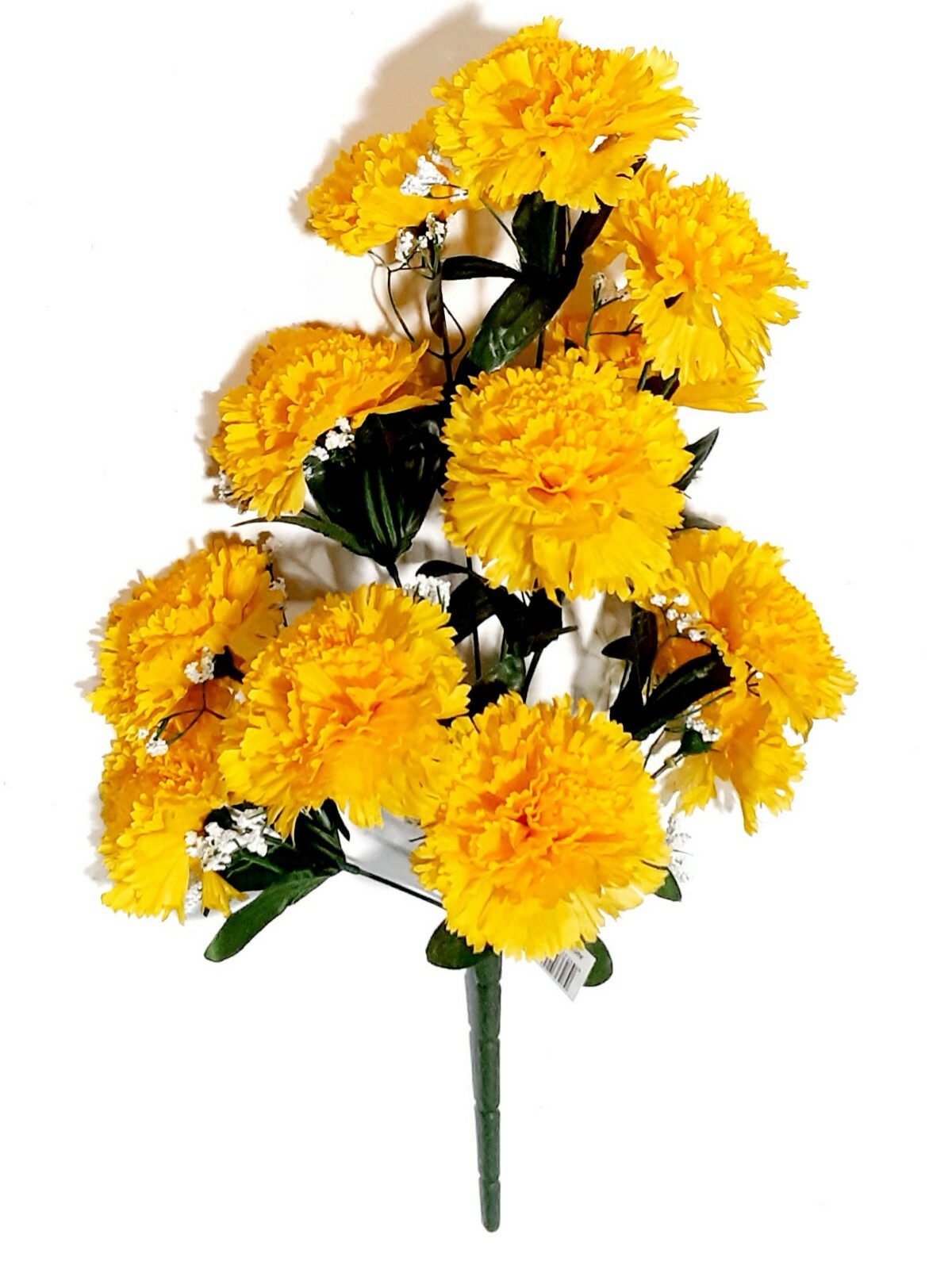 12-3.5″ Yellow Carnation 19″ Bush Silk Flower Home Wedding Decor Craft US #2204