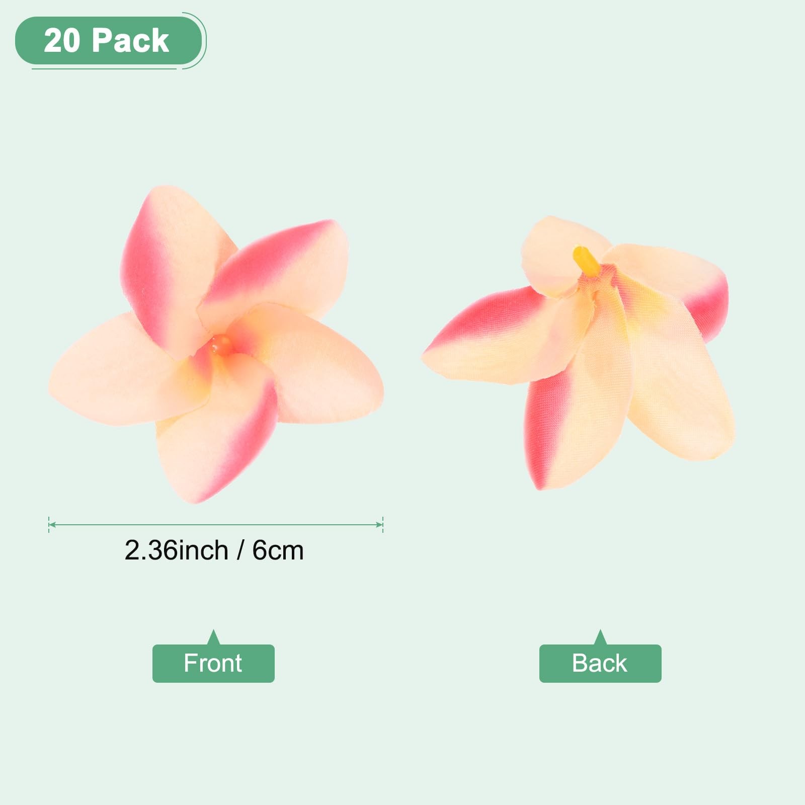 20-Pack Artificial Plumeria Flowers, Fake Silk Heads Flower Hawaiian Plumeria…