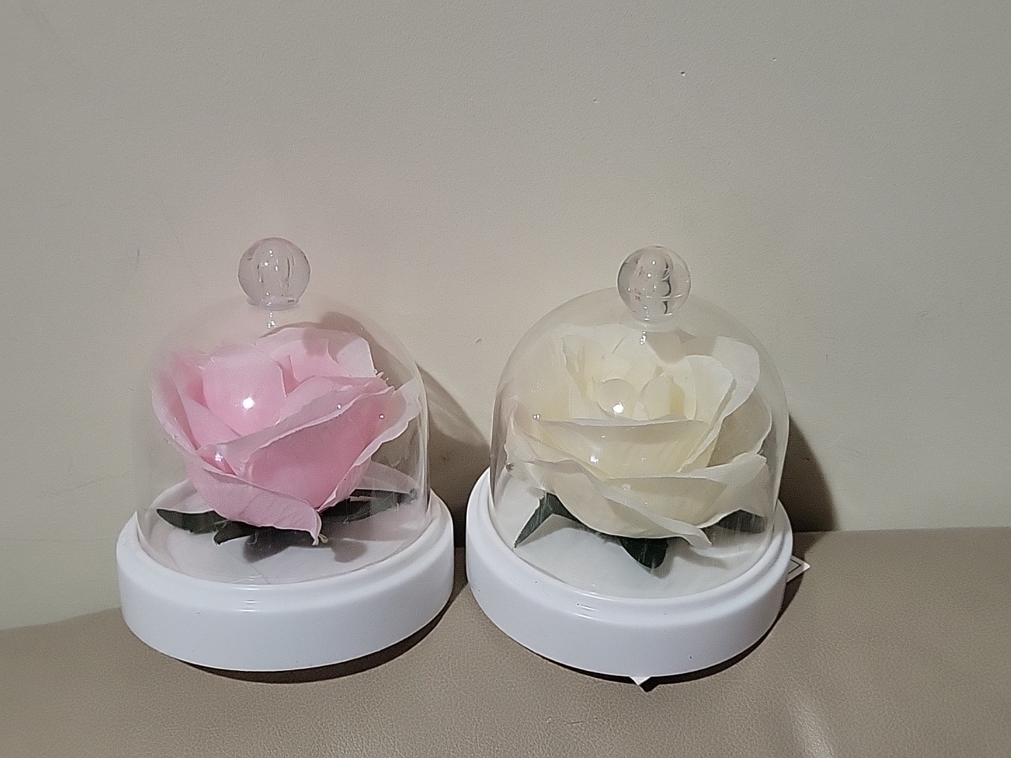Lot of 2 – Led Floral RoseTable Decoration ( Color : Pink+ White)
