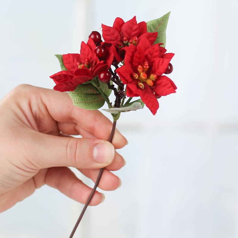 Factory Direct Craft Group of 6 Petite Artificial Poinsettia Picks