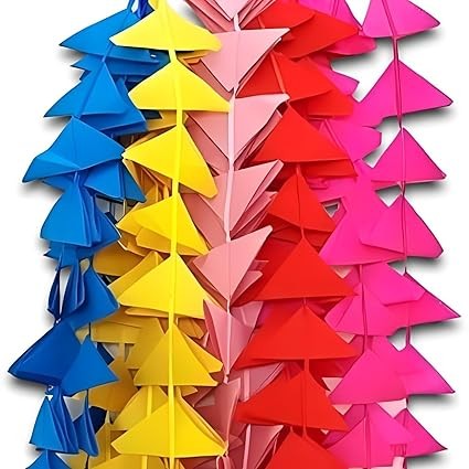 Triangle Net Cloth Garland Set of 10 | 4Ft Party Wedding Festival Decor