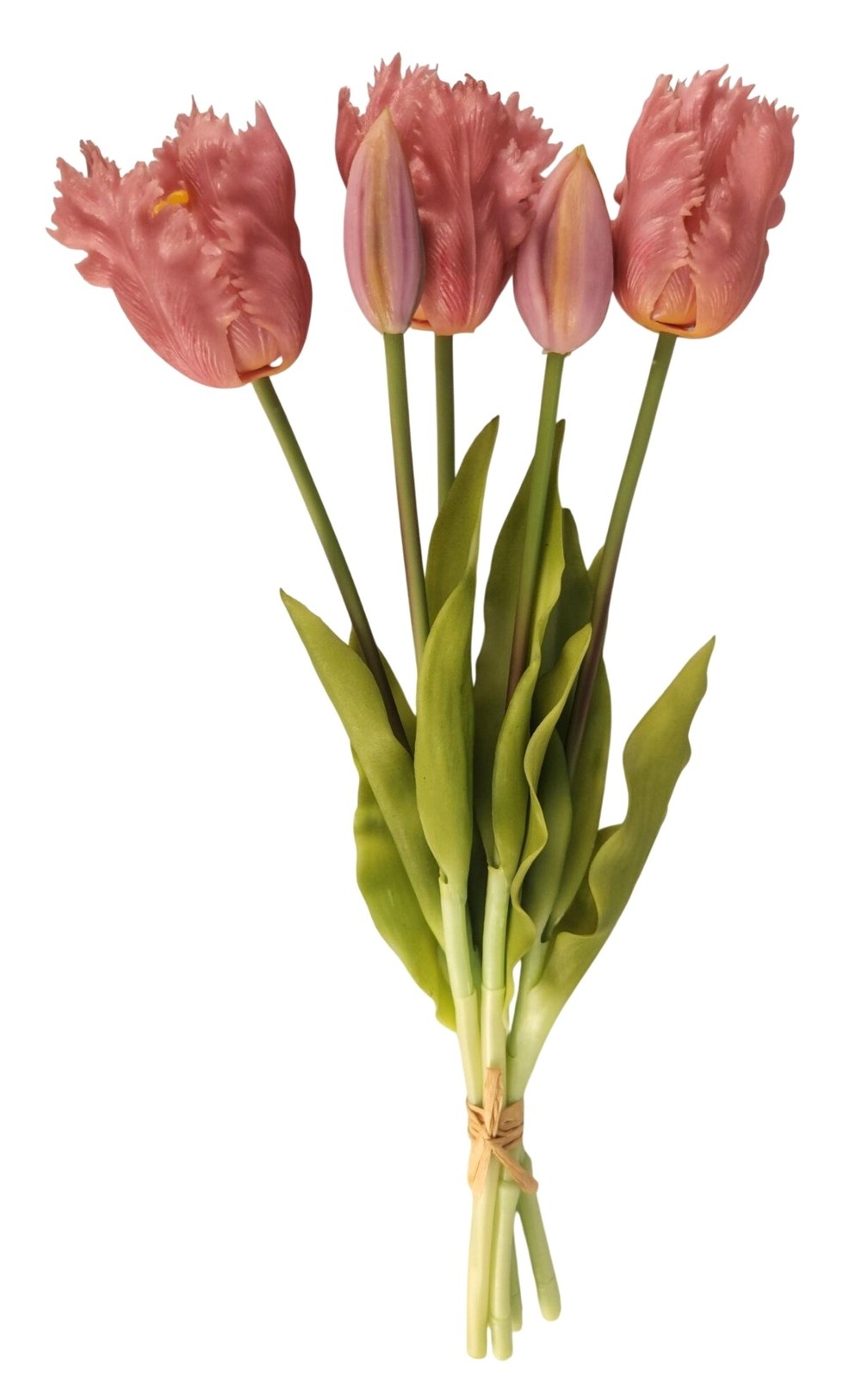 Artificial Tulip Bouquet 15 Inch Set of 5 Faux Spring Flowers Easter Wedding