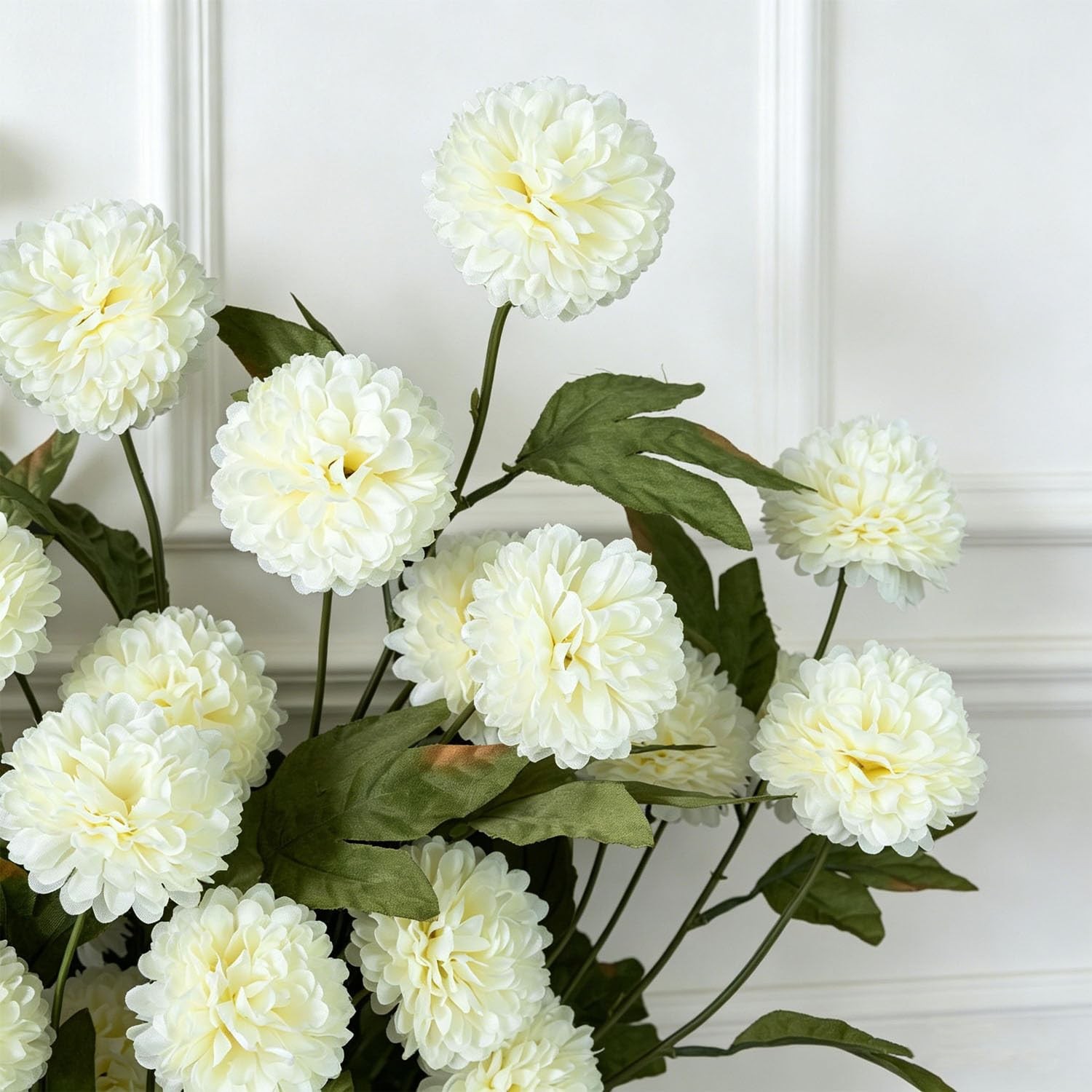 6PCS Long Stems Faux White Flowers Realistic Artificial Fall Flowers Indoor F…