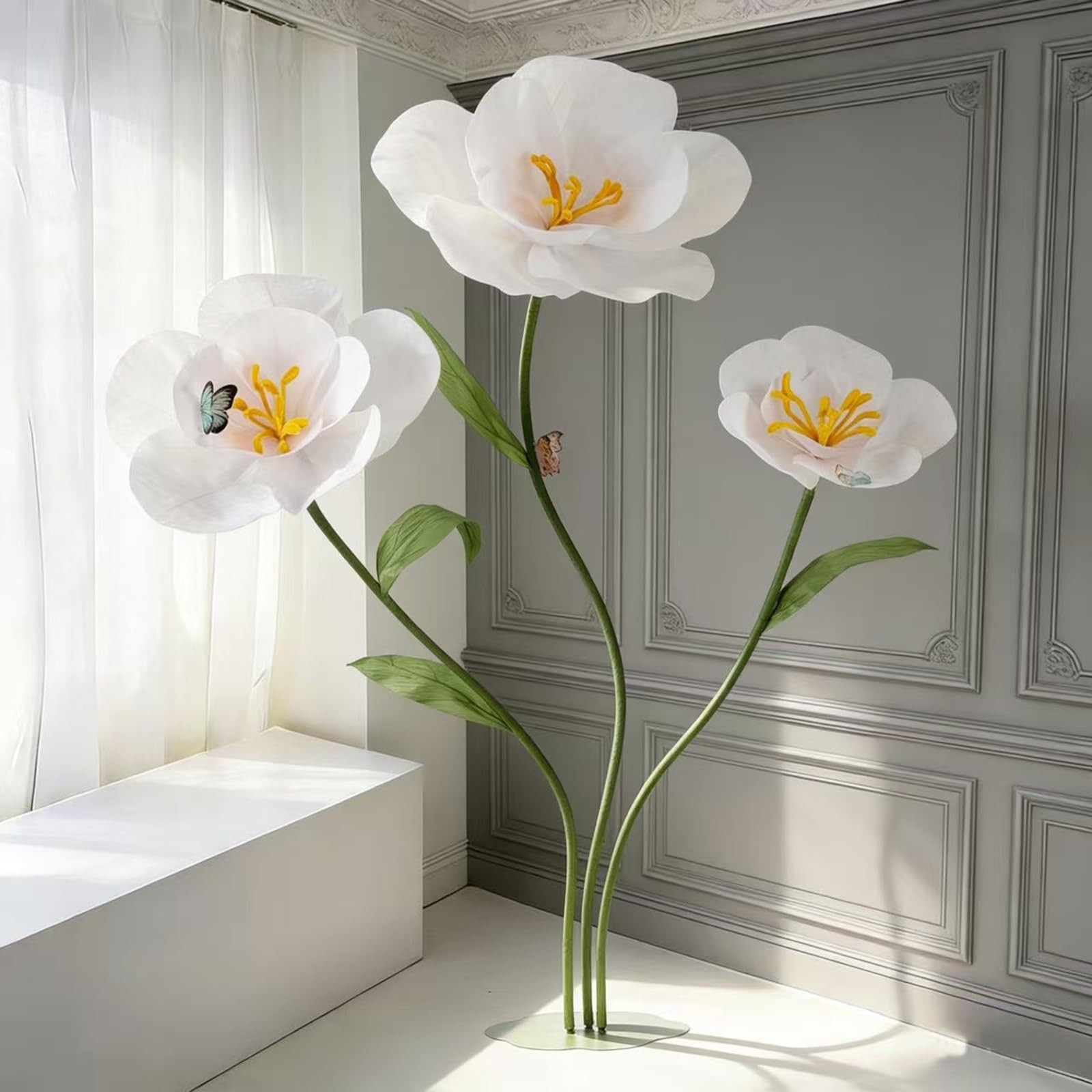 Giant Flowers with Bases and Stems 5.9Ft Large Artificial Floral Decoration