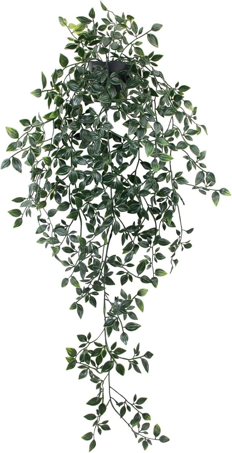 Small Artificial Hanging Mandala Plant with Pot Faux Plants Indoor Fake Small…
