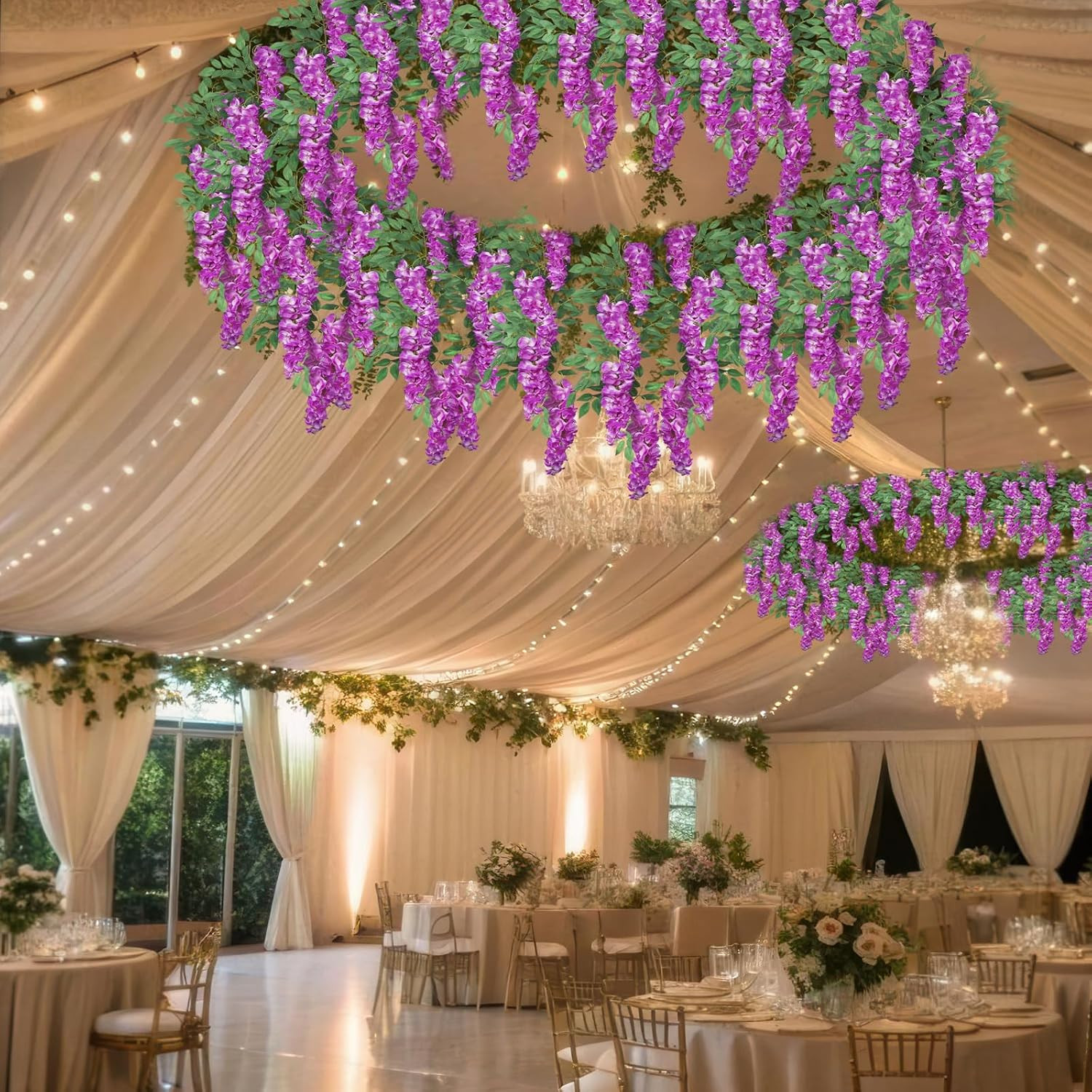 Wisteria Hanging Flowers Wisteria Flowers Vine Garland Wedding Arch Decoration P