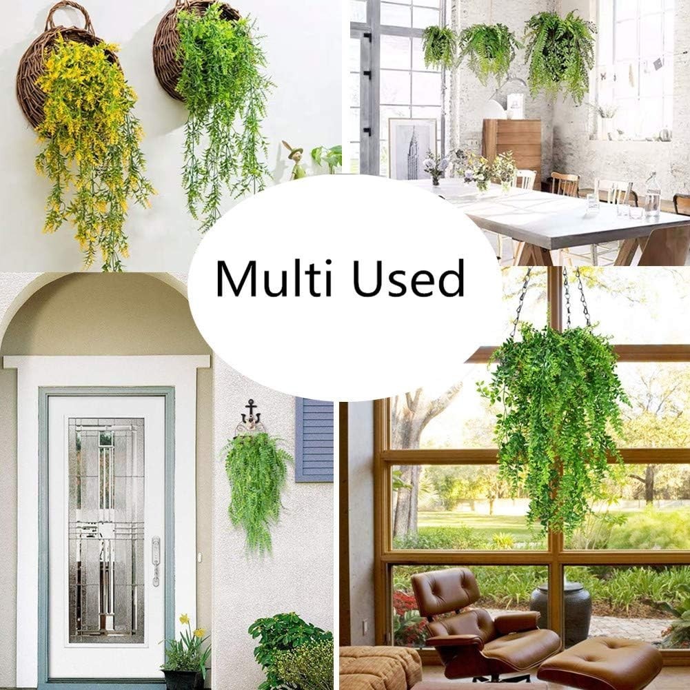 Lifelike Artificial Hanging Ferns – Perfect for Weddings and Home Decor – 2 Pcs