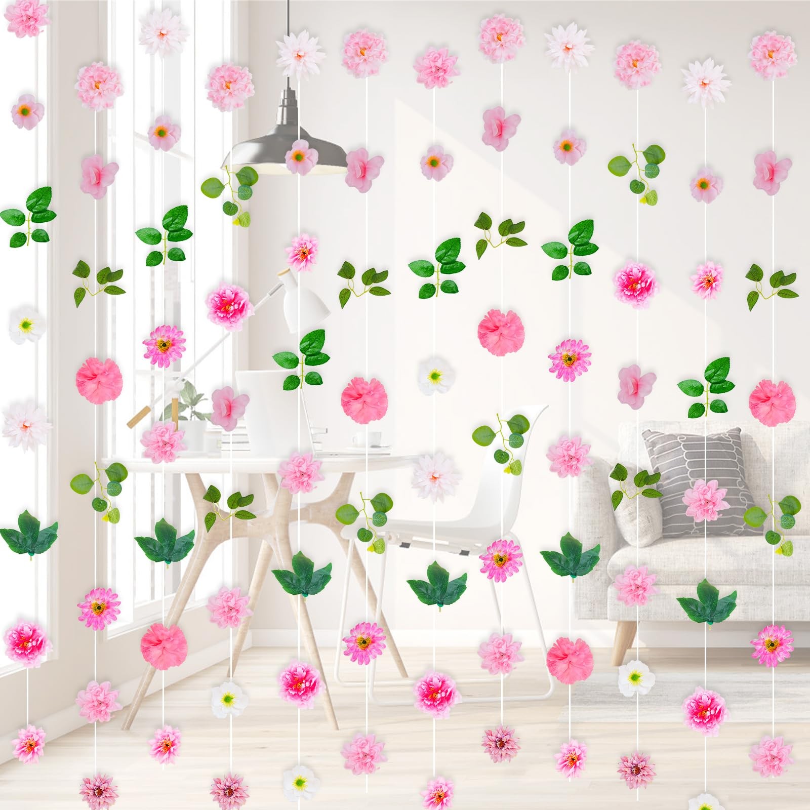 6 PCS Hanging Flower Garlands 6FT Artificial Flowers Hanging Decorations Flor…