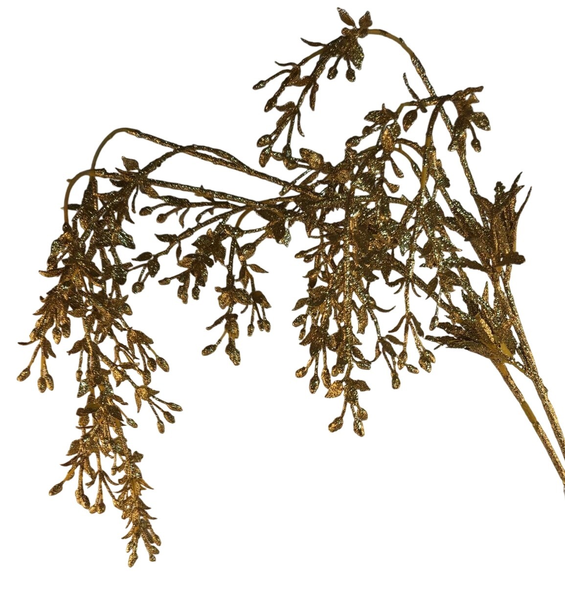 Glittery Gold Artificial Floral Branches For Holiday Decor Centerpiece Crafts
