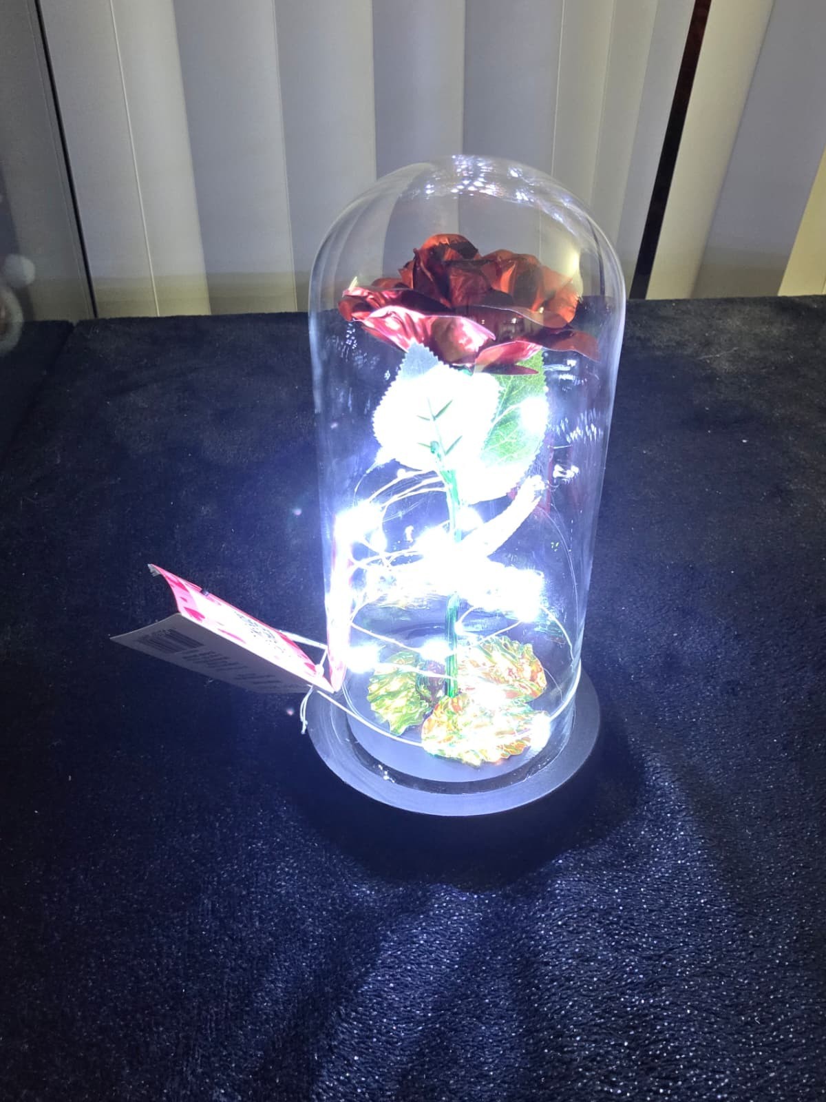 Luxury LED Red Rose Under Glass Dome | Romantic Eternal Light-Up Flower Display