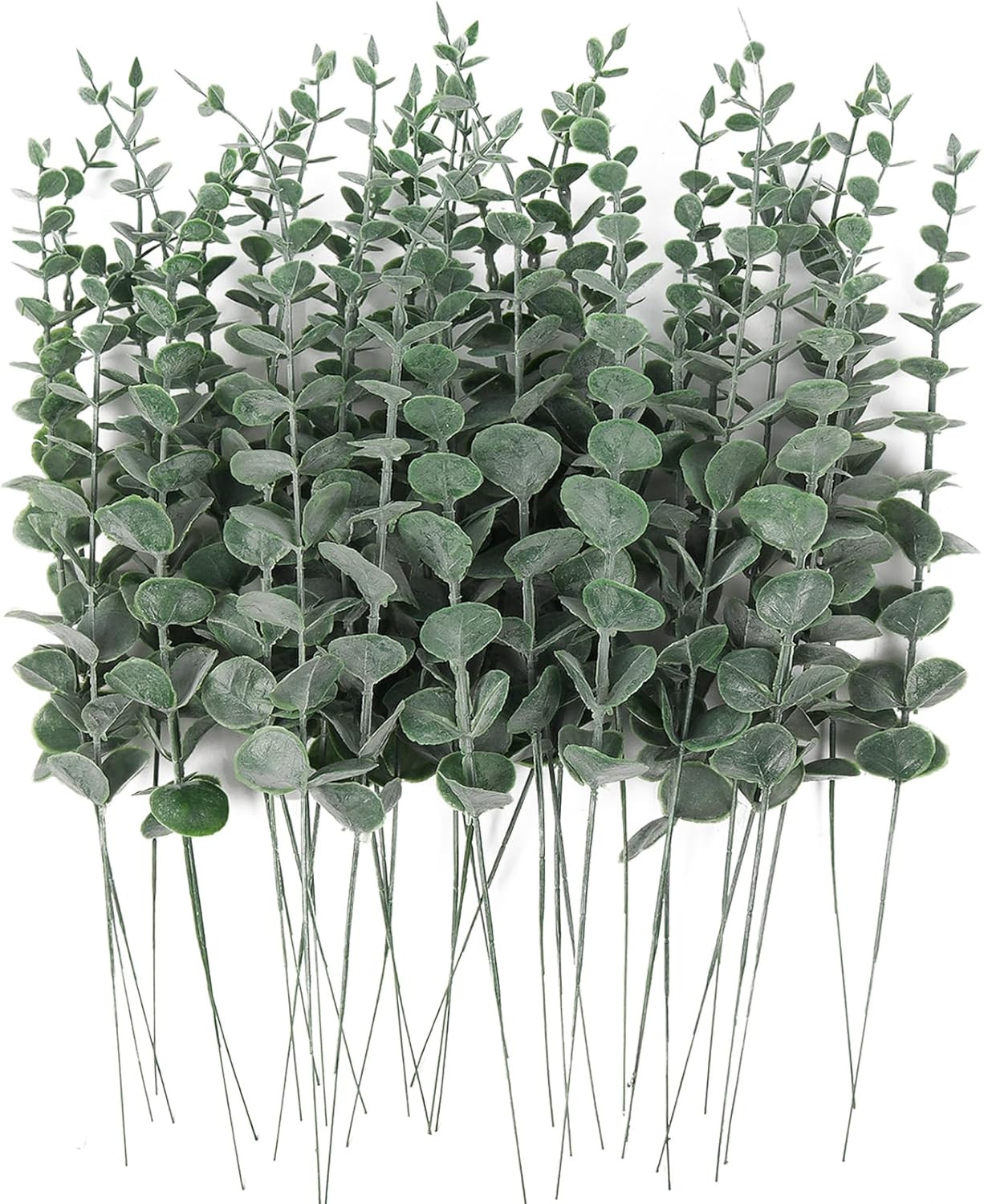 36PCS Eucalyptus Leaves Stems 15Inch Artificial Green Leaf Branches Plant Bundle