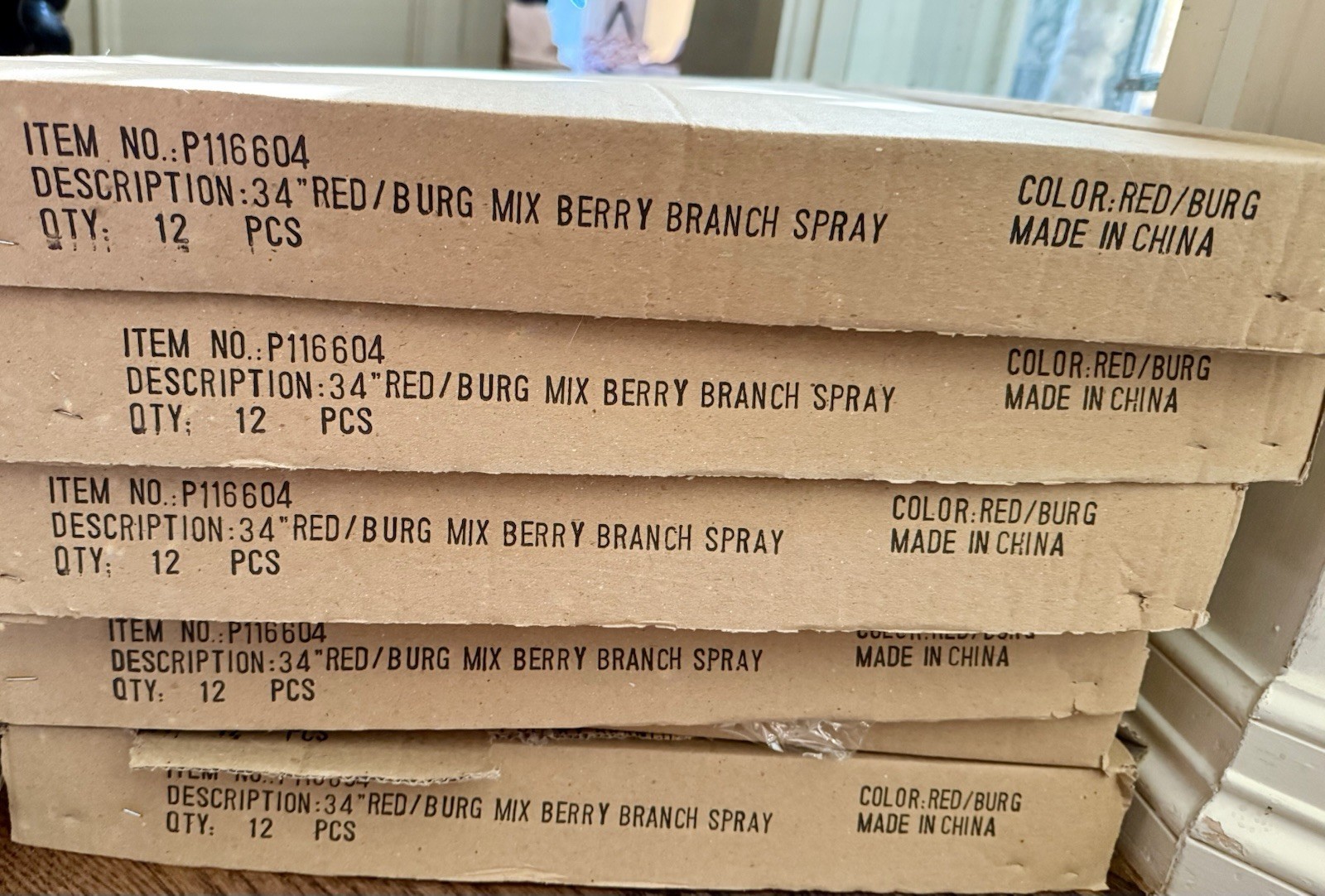 Lot Of 12 Vickerman Christmas Red Burgundy Mixed Berry Branch Sprays 34” Long