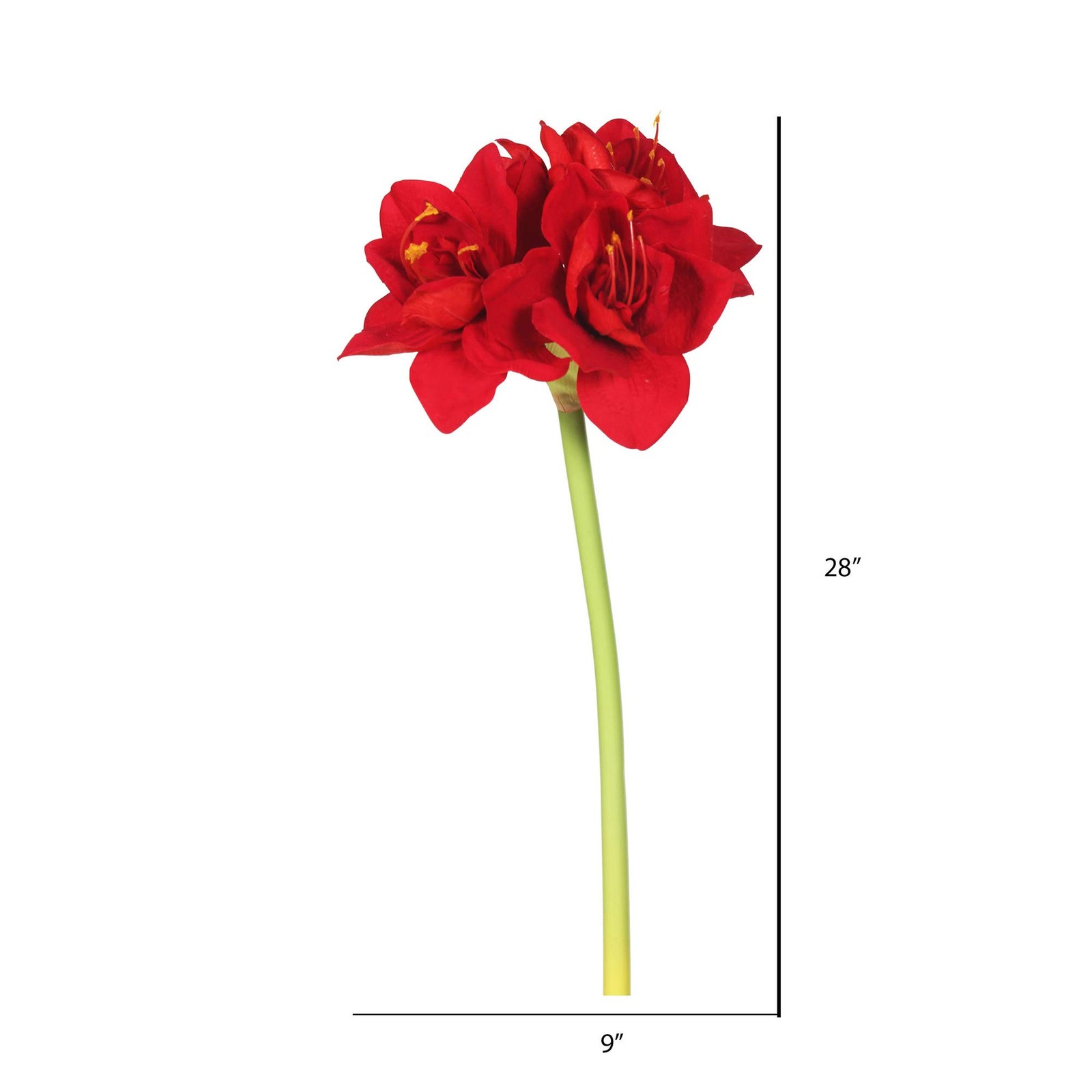 Vickerman 28″ Plastic Artificial Single Amaryllis Stem in Red Velvet (Set of 3)