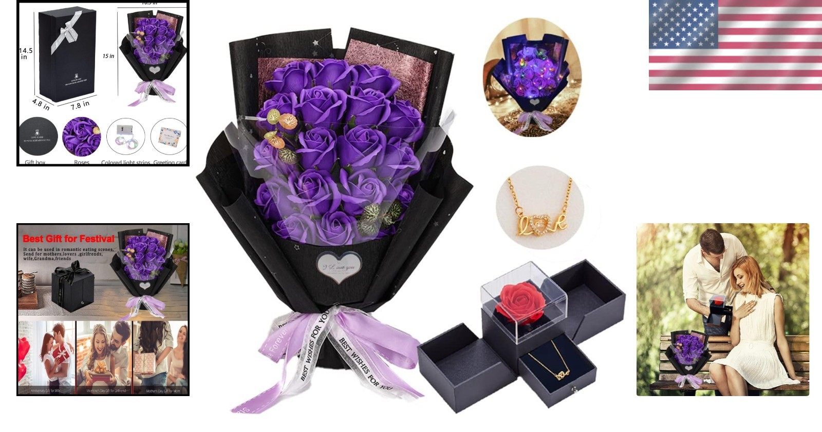 Scented Soap Flowers in Gift Box with Necklace – Ideal for Any Occasion