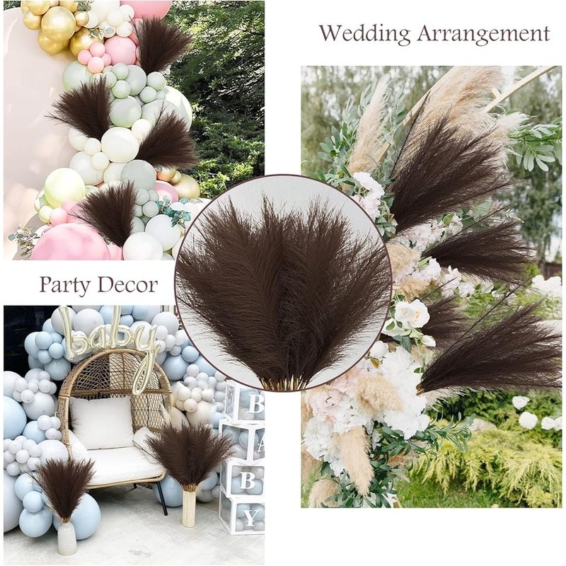 50 Artificial Pampas Grass Stems Natural Decor Centerpieces Home Decorations New