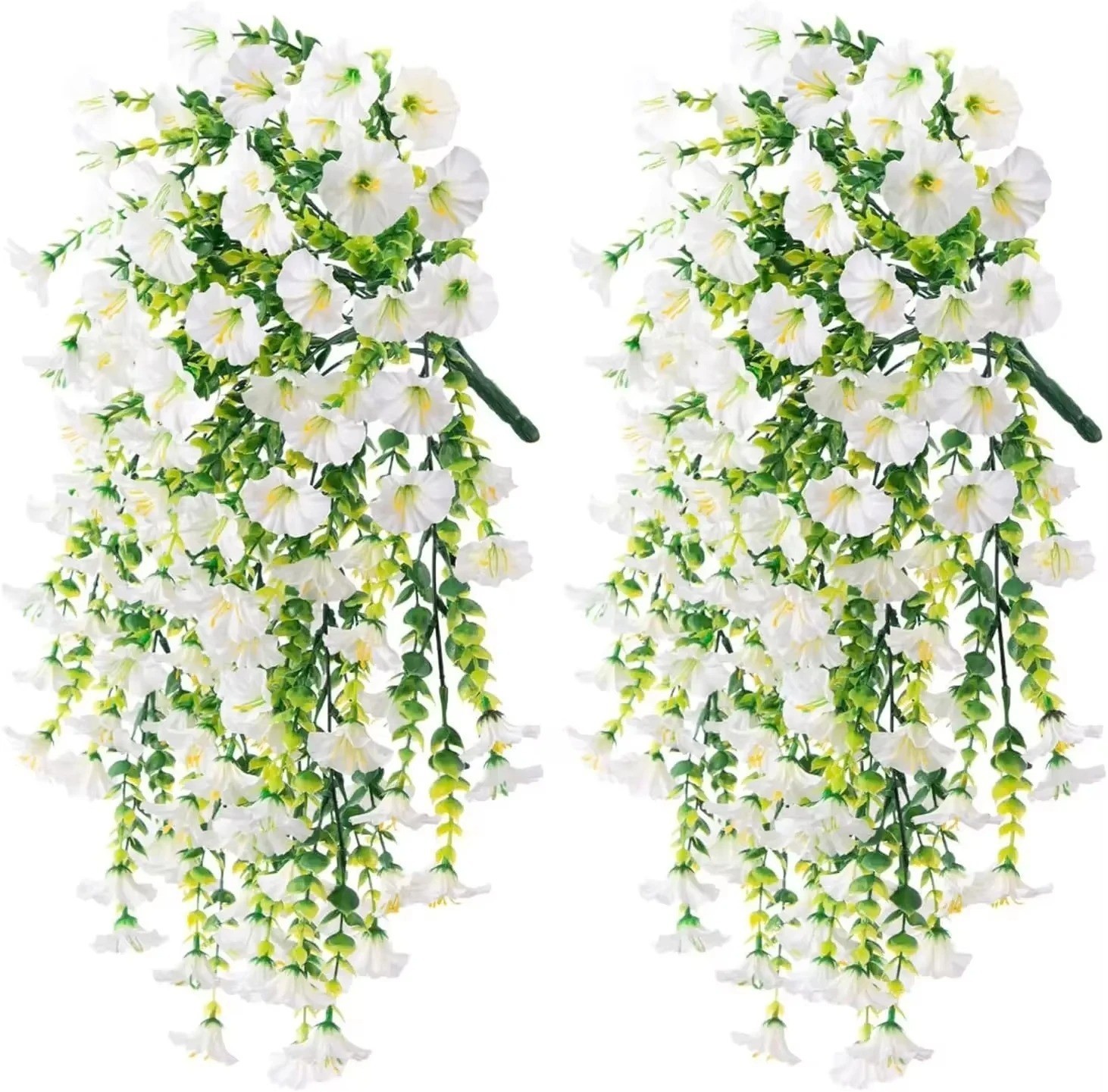 UV Resistant Faux Silk Morning Glory Hanging Flowers for Outdoor Decor