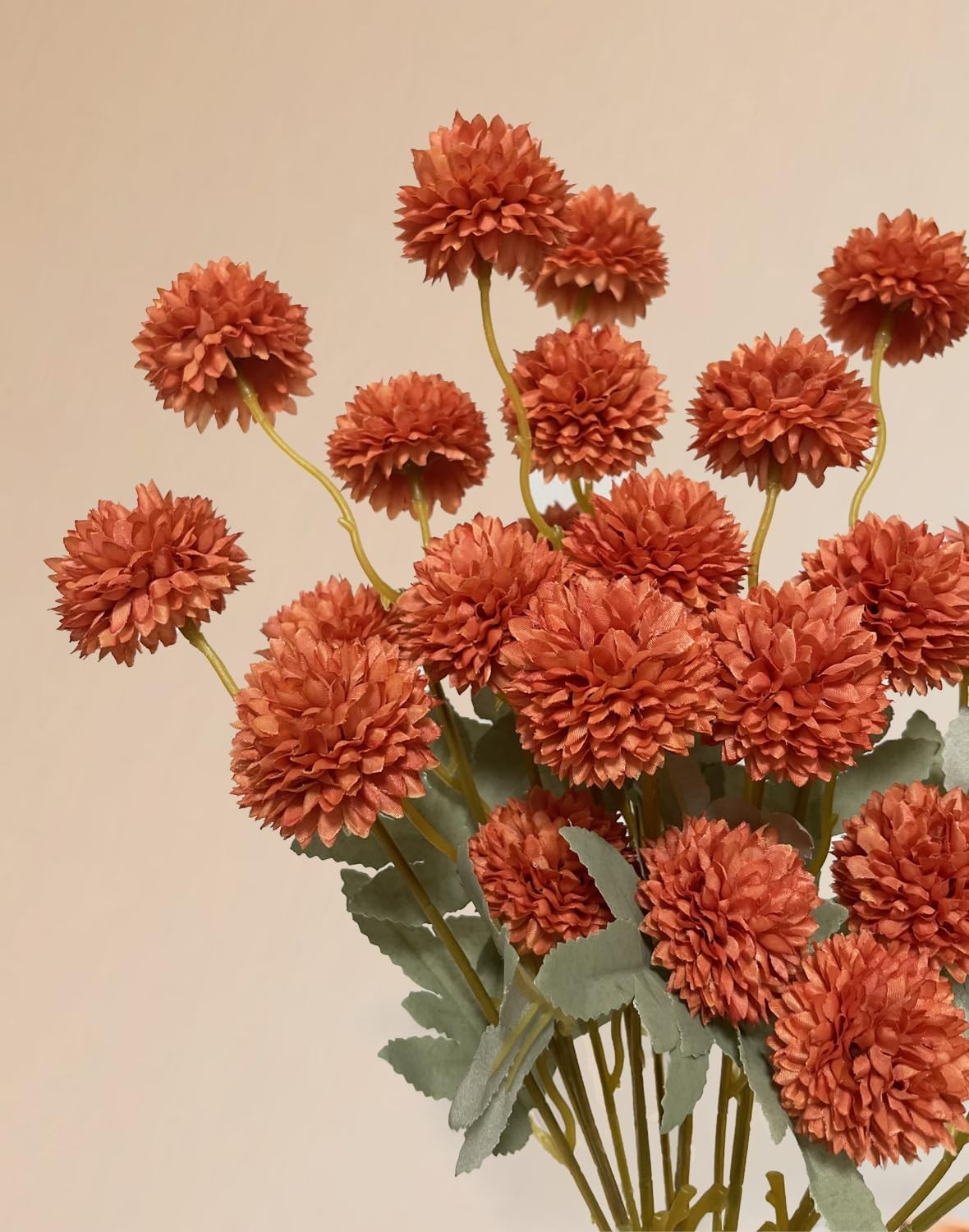 Artificial Flowers Faux Mums 6pcs, Long Stem Faux Flowers for Vase, Artificia…