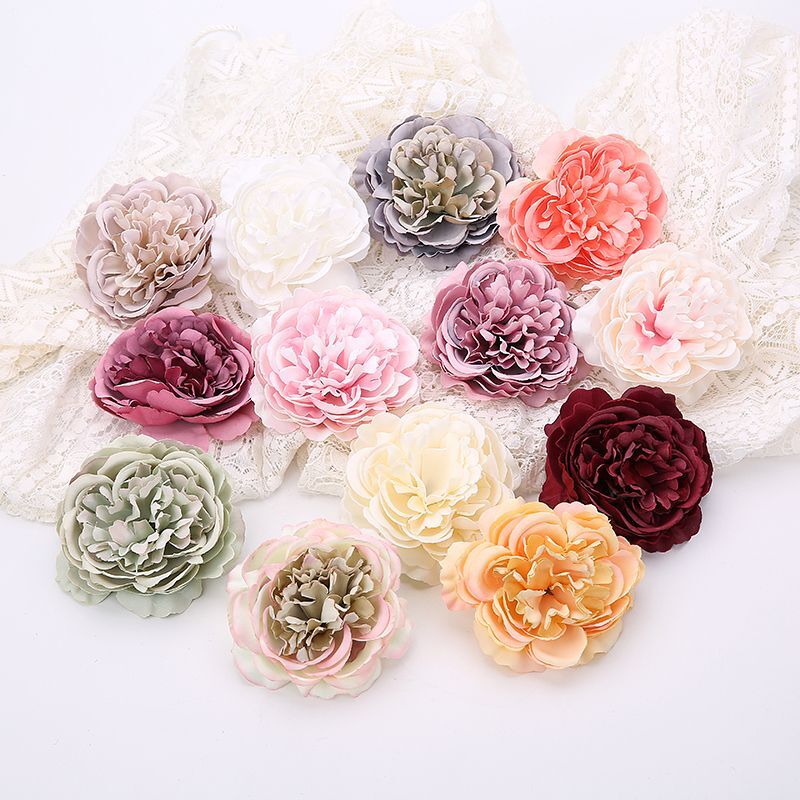 Peony Rose Silk Head Flowers Wedding Party Decorate Artificial Flower 8cm 2-5pcs