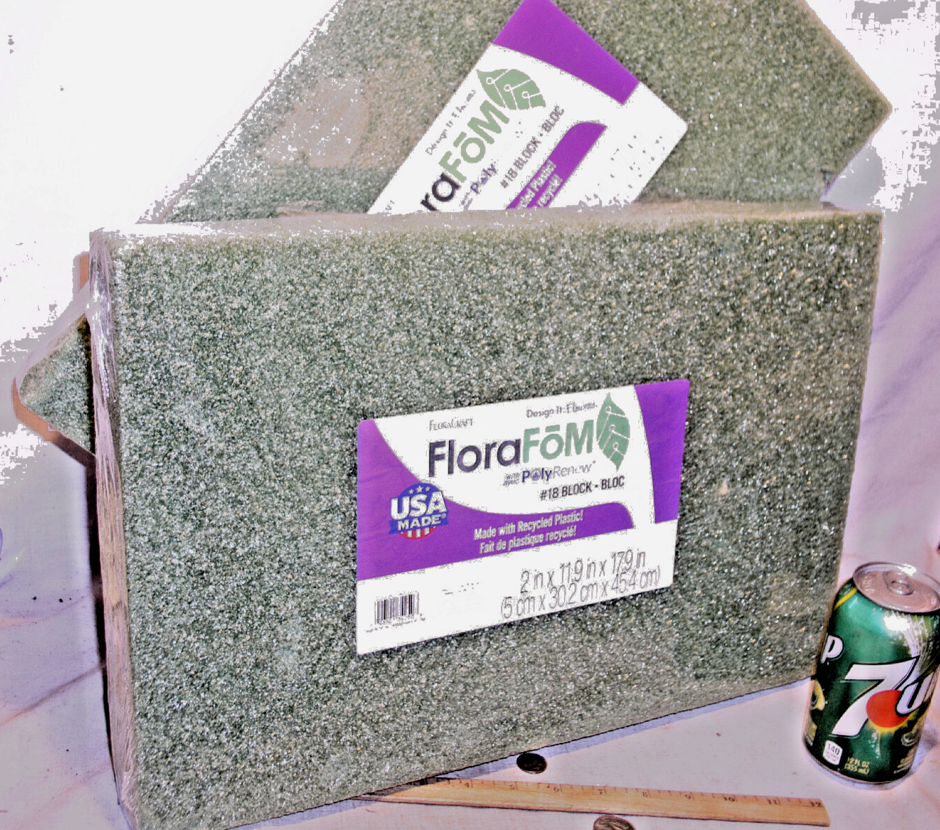 2 GREEN FLORACRAFT FLORA FLORAL FLOWER FOAM #18 BLOCK 2″ 11.9″ x 17.9″ B21218GS